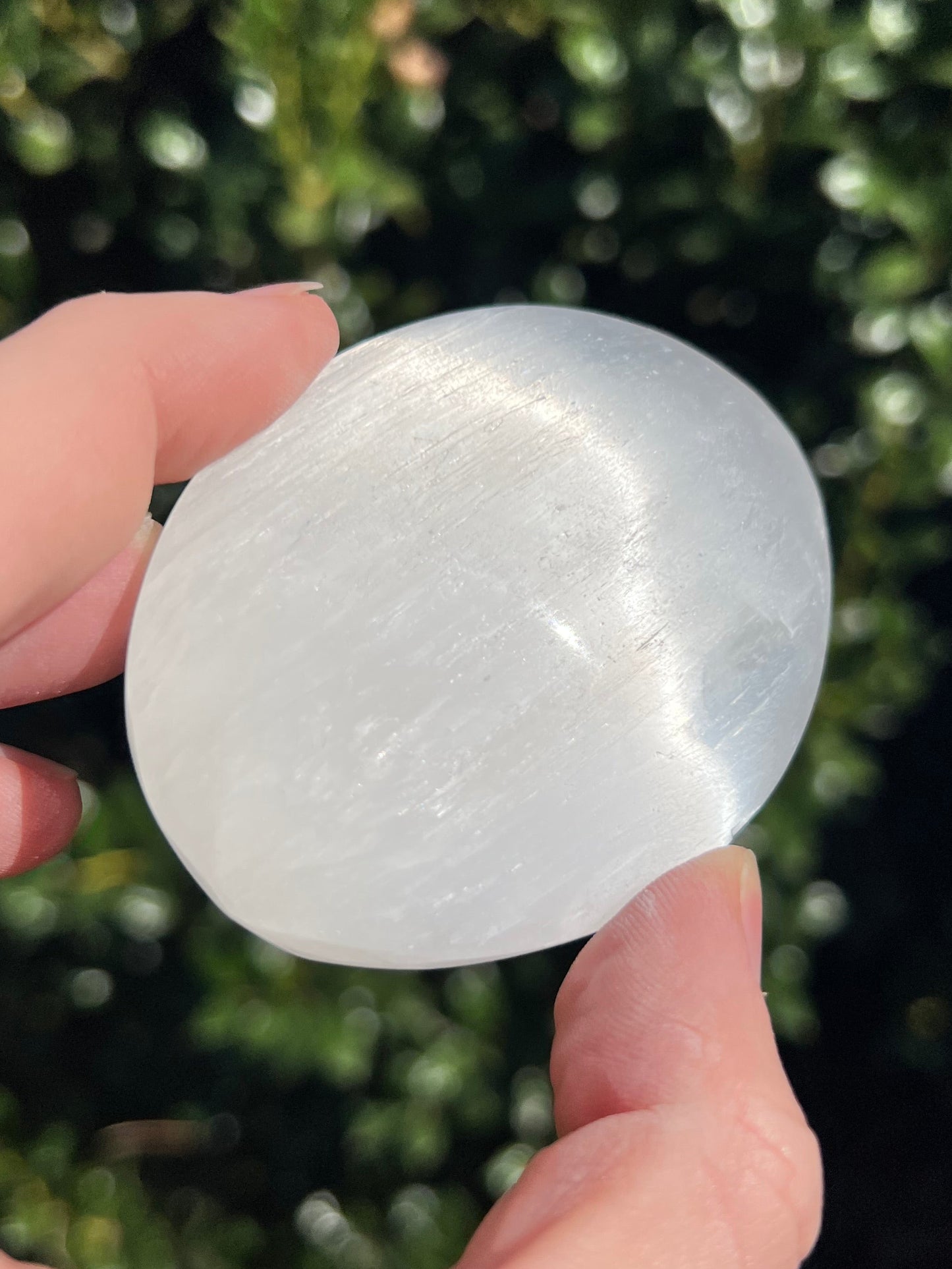 Selenite Flower of Life Palm Stones