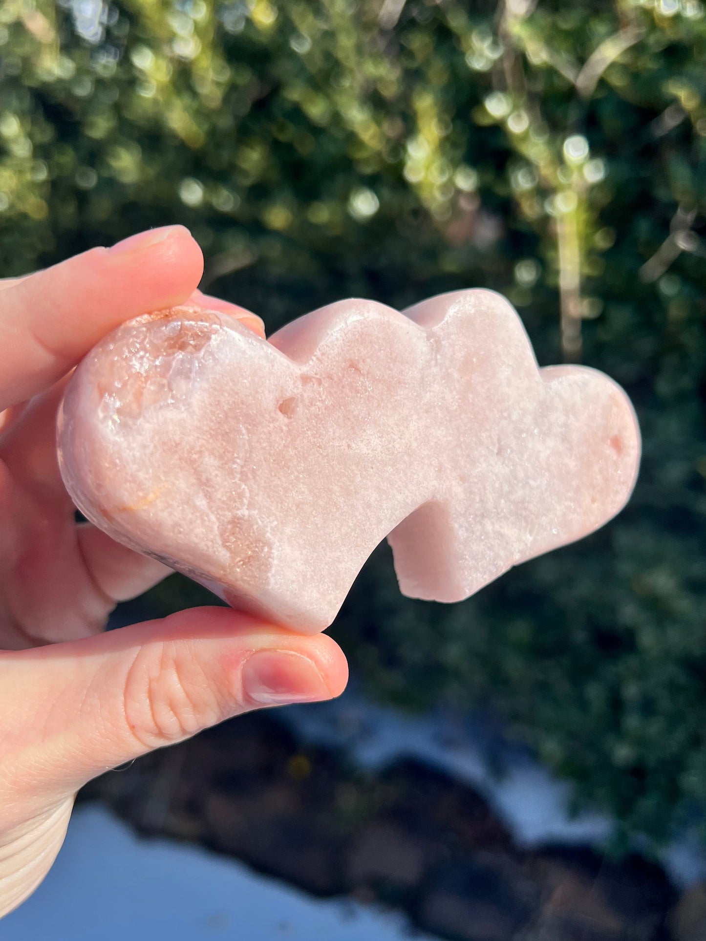 Pink Amethyst Double Hearts