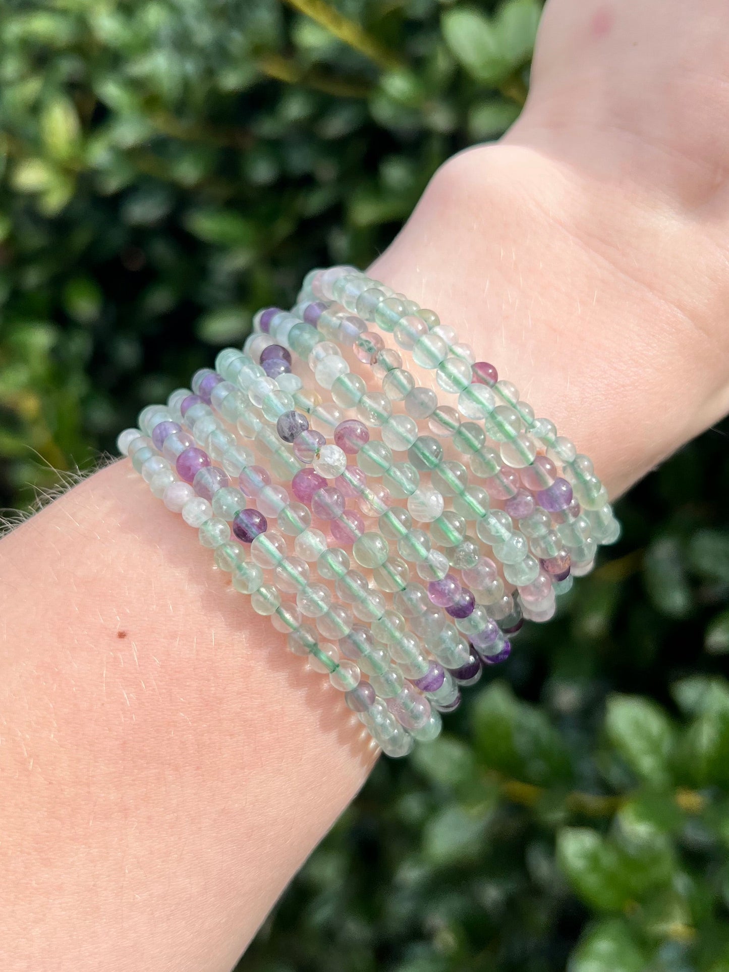 4mm Rainbow Fluorite Beaded Bracelets