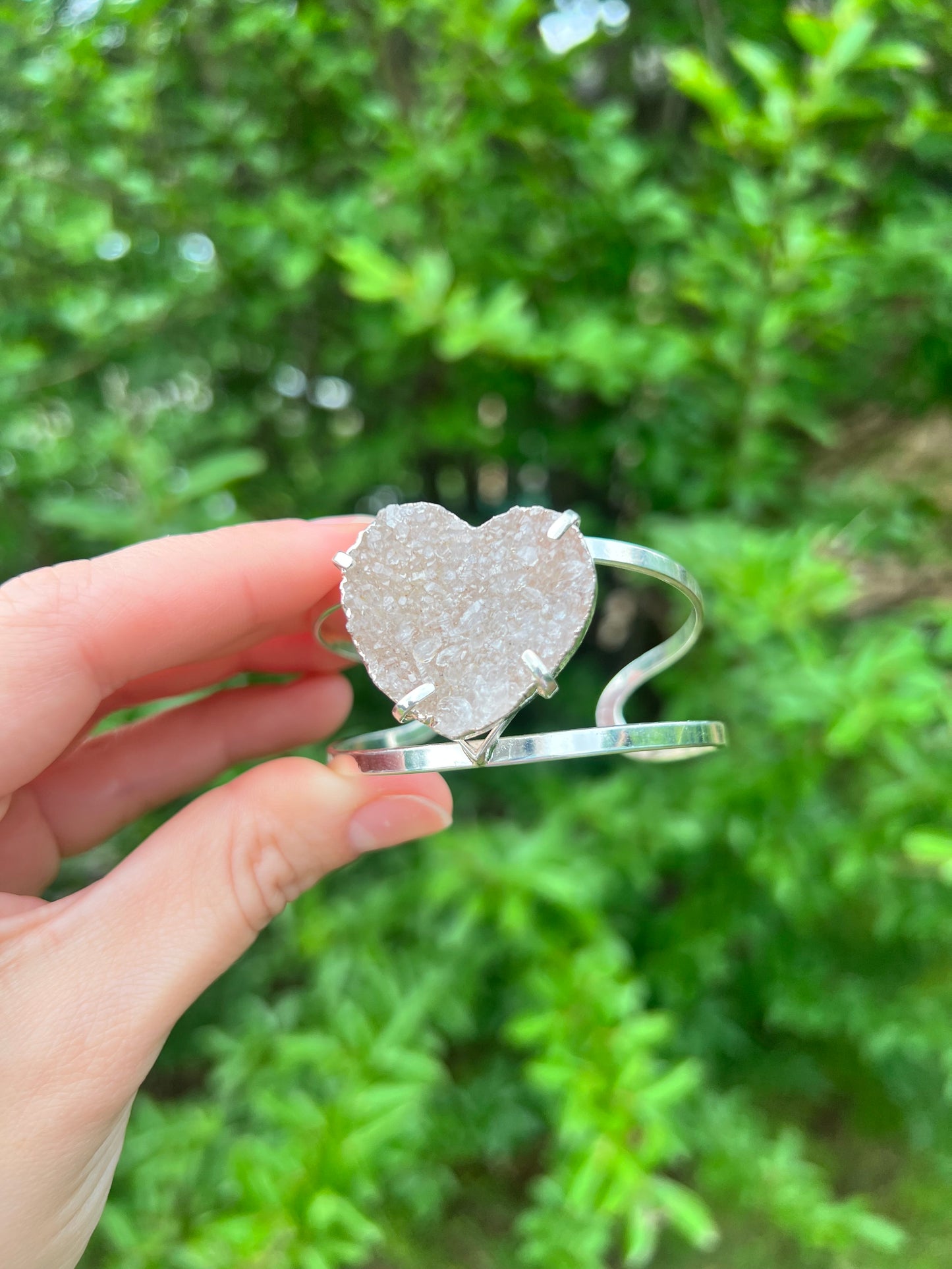 Amethyst Heart Cuff Bracelets