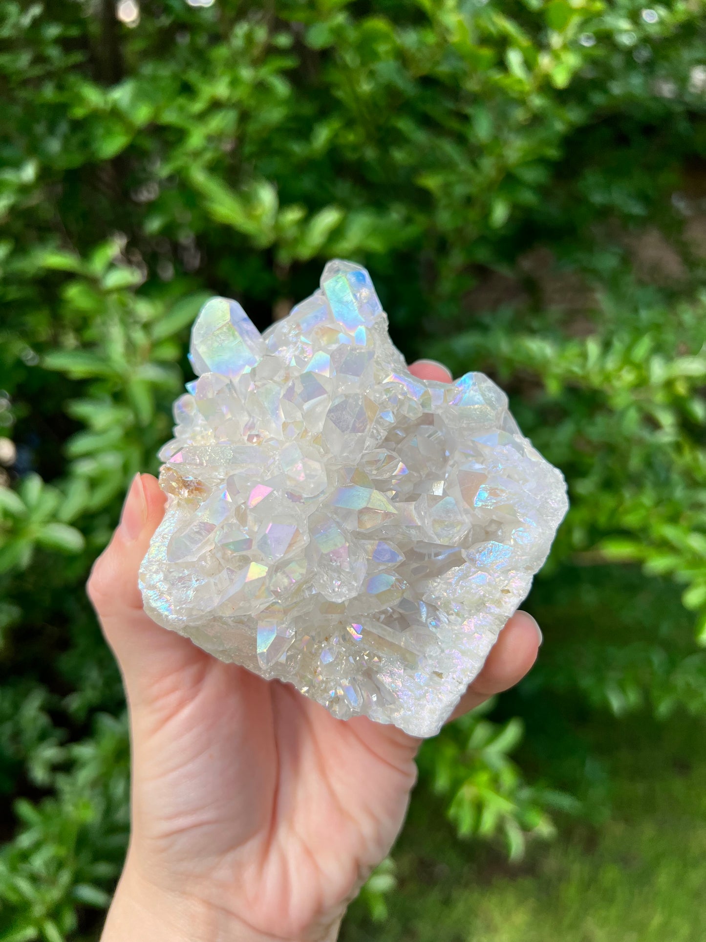 Cúmulo de cuarzo con aura de ángel