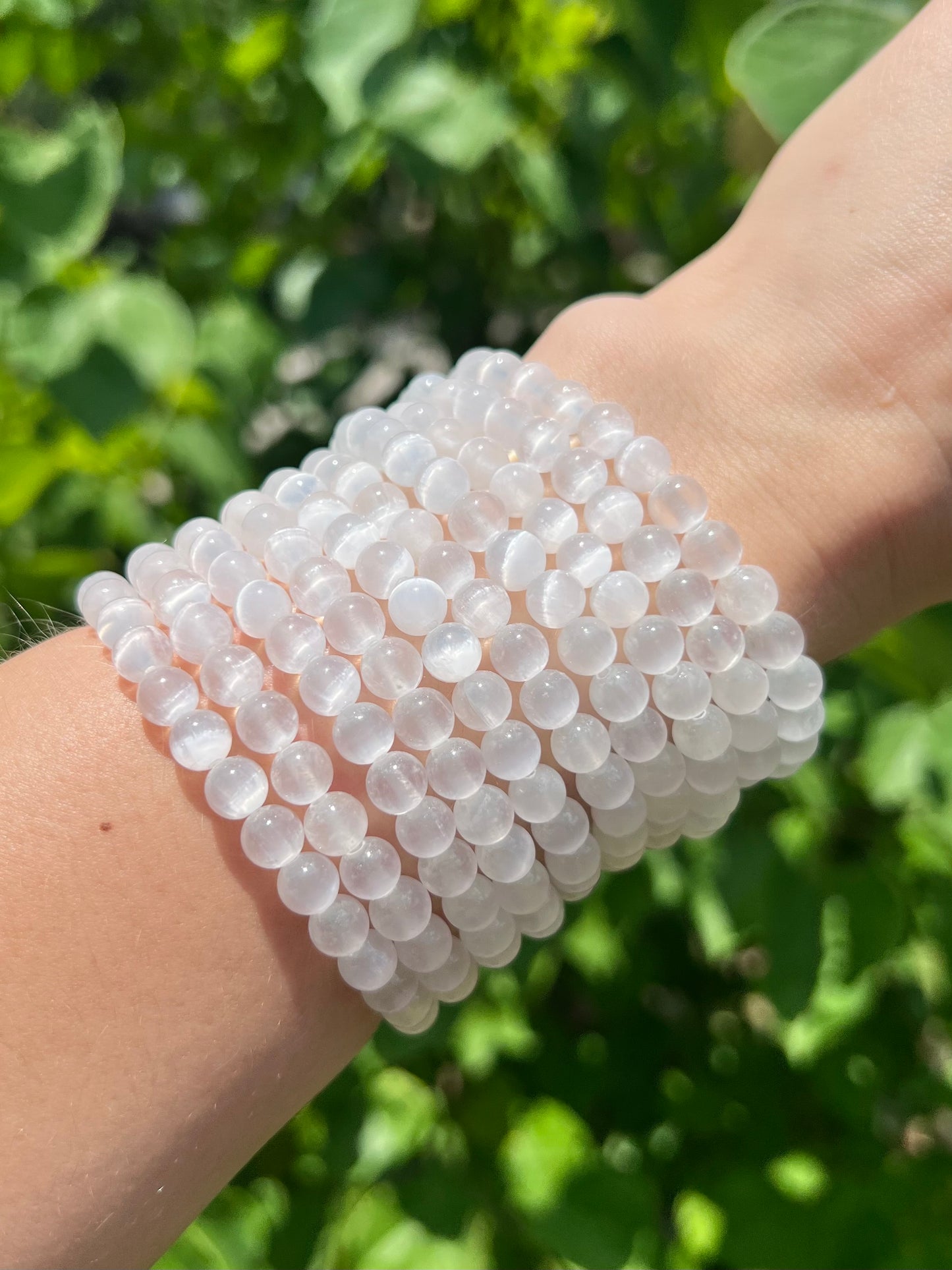 6mm Selenite Beaded Bracelets
