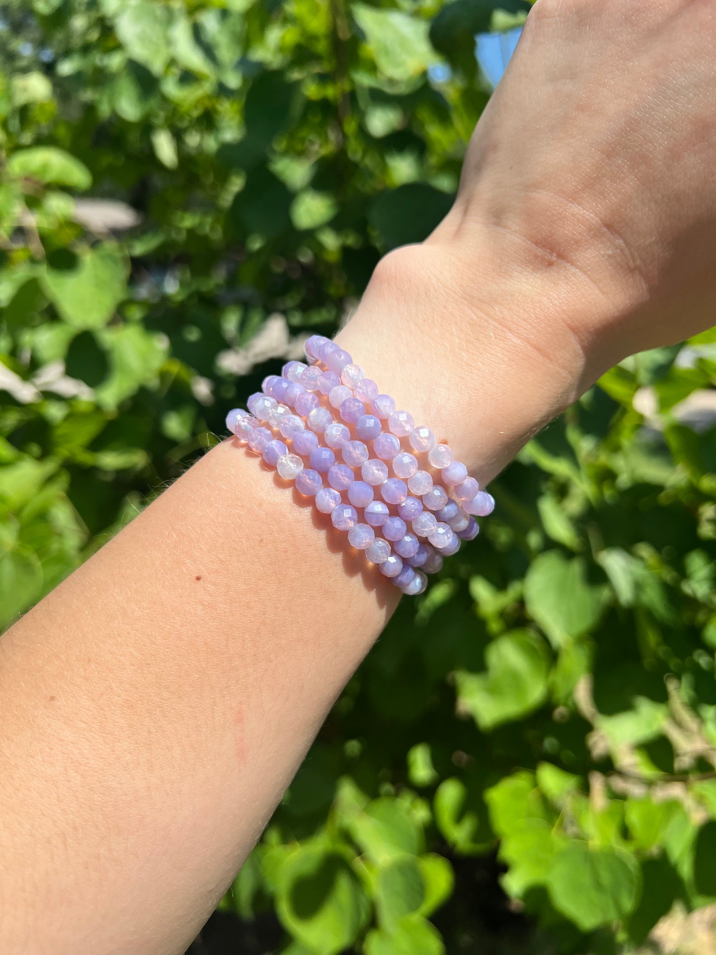 5 mm Faceted Lavender Moon Quartz Beaded Bracelets