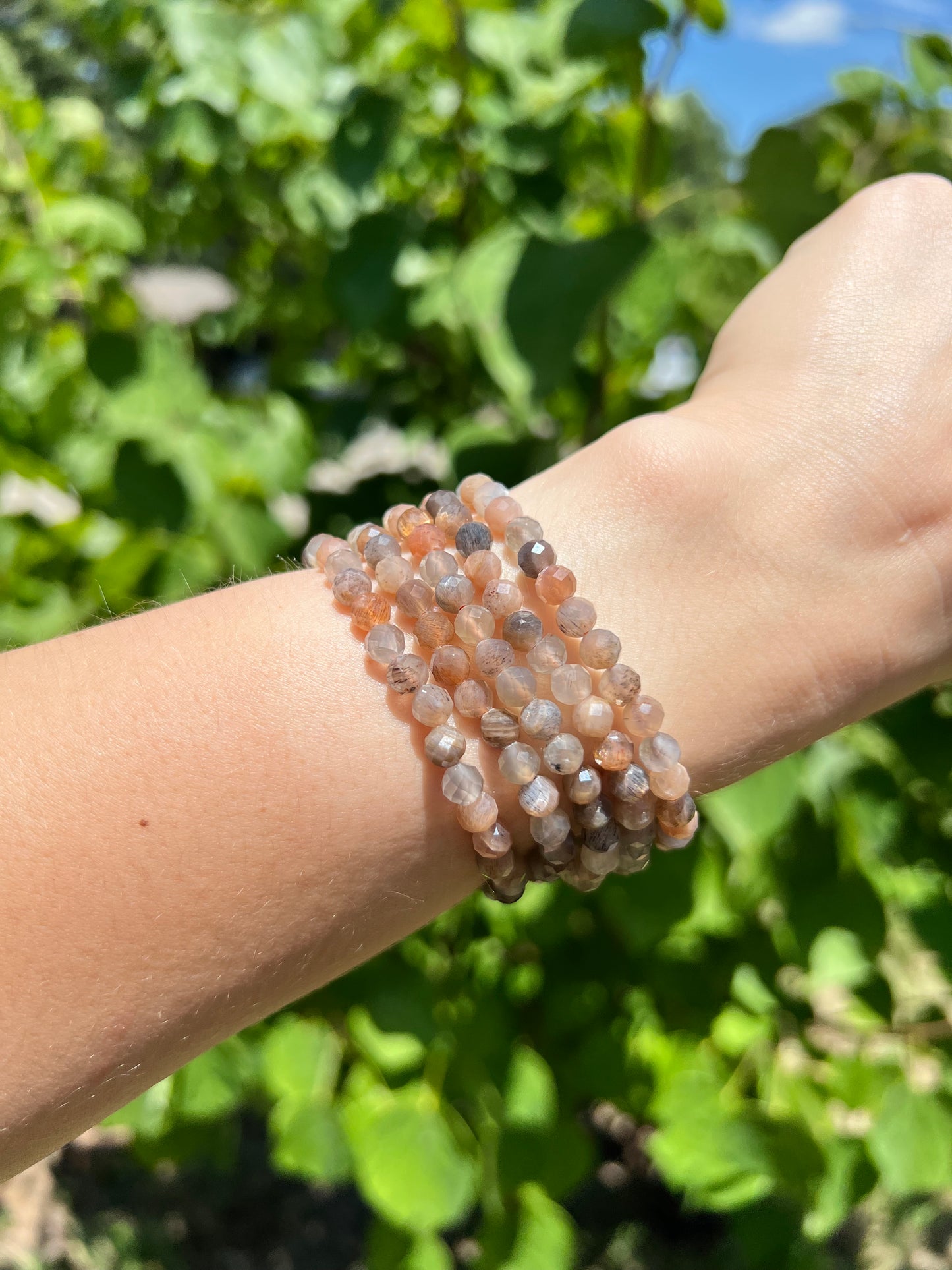 6 mm Rainbow Moonstone Beaded Bracelets