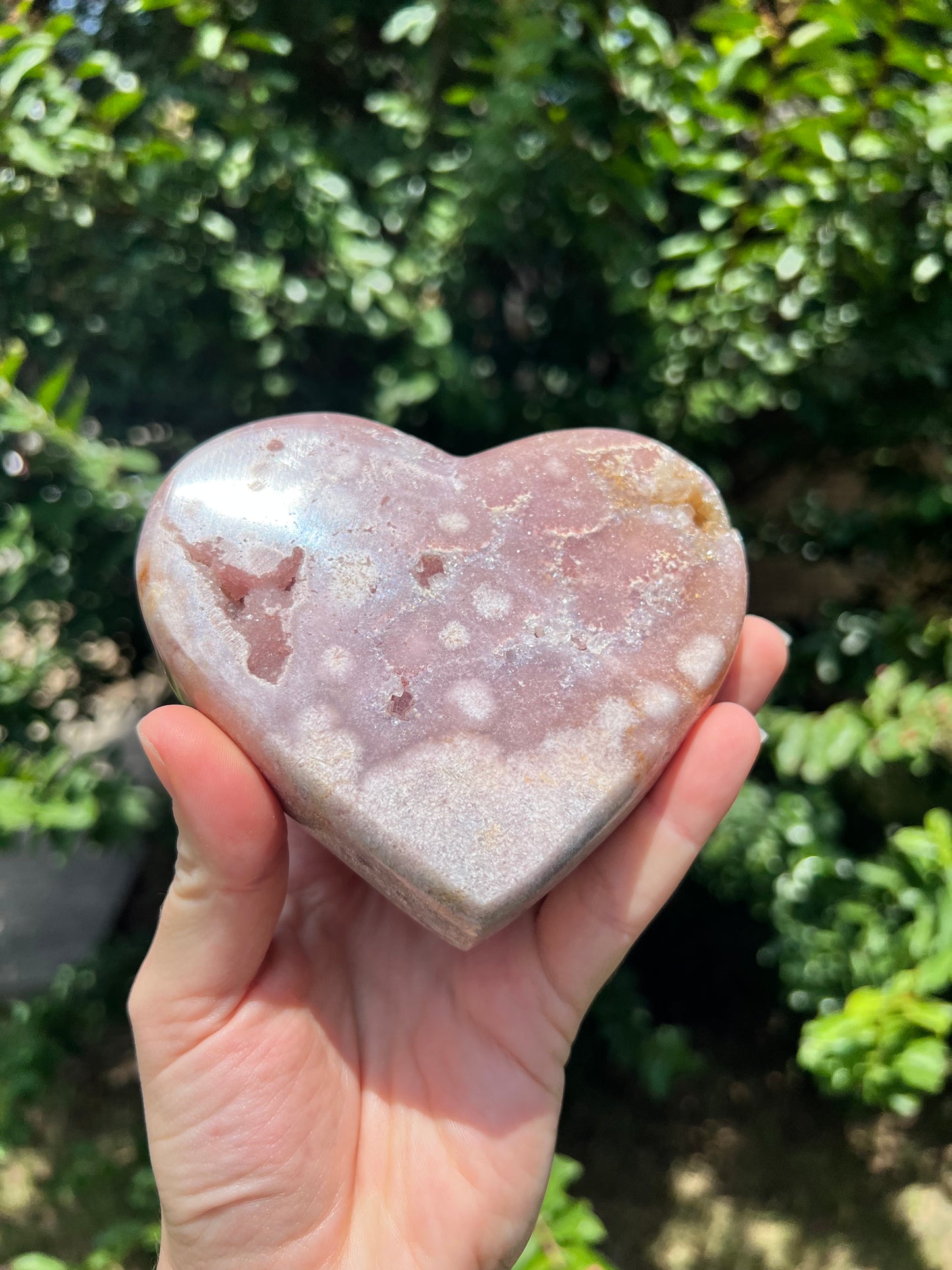 Corazón de amatista rosa