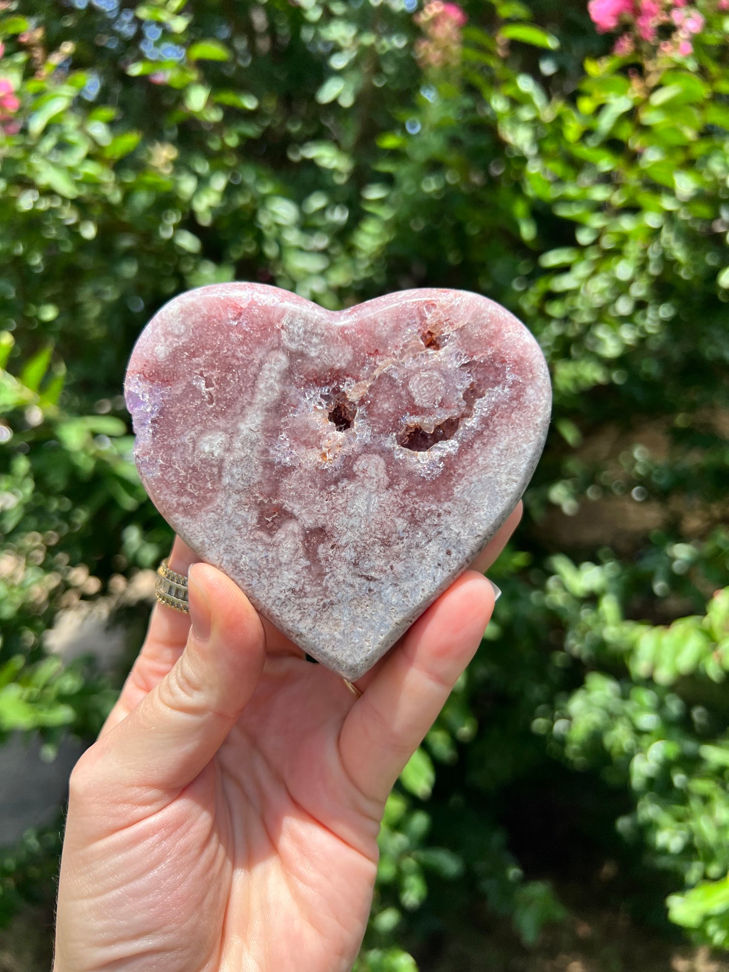 Corazón de amatista rosa