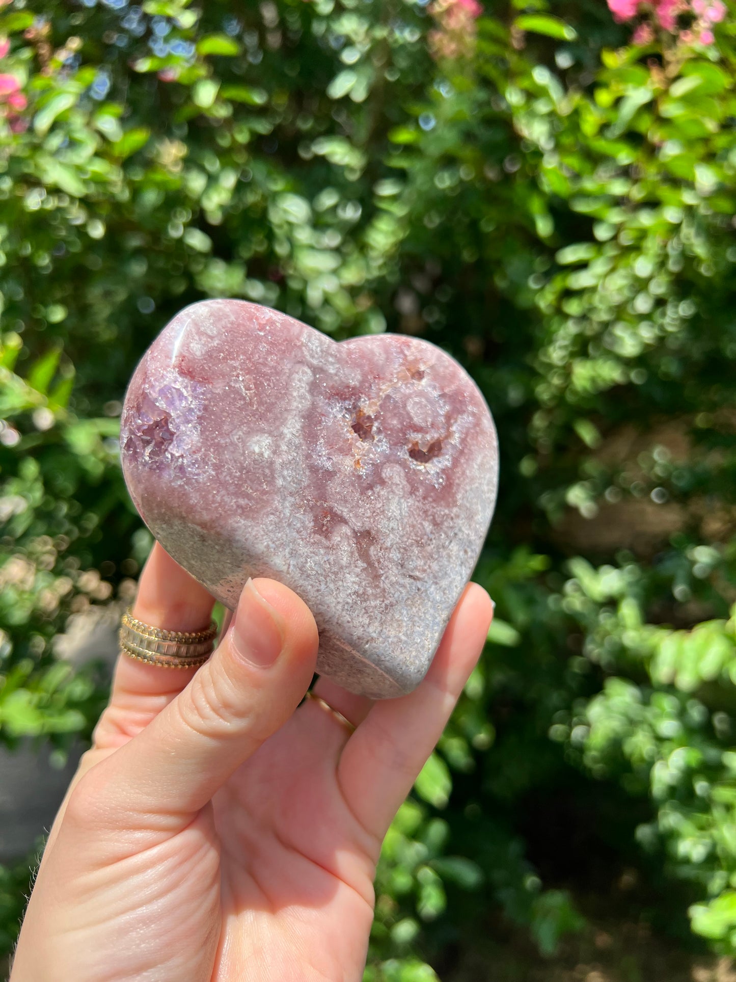 Corazón de amatista rosa