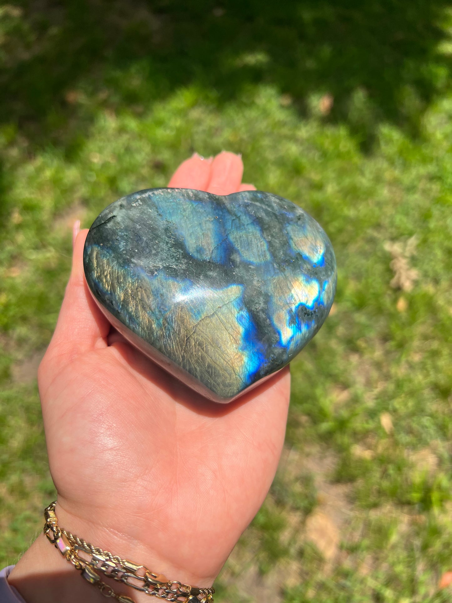 Labradorite Heart