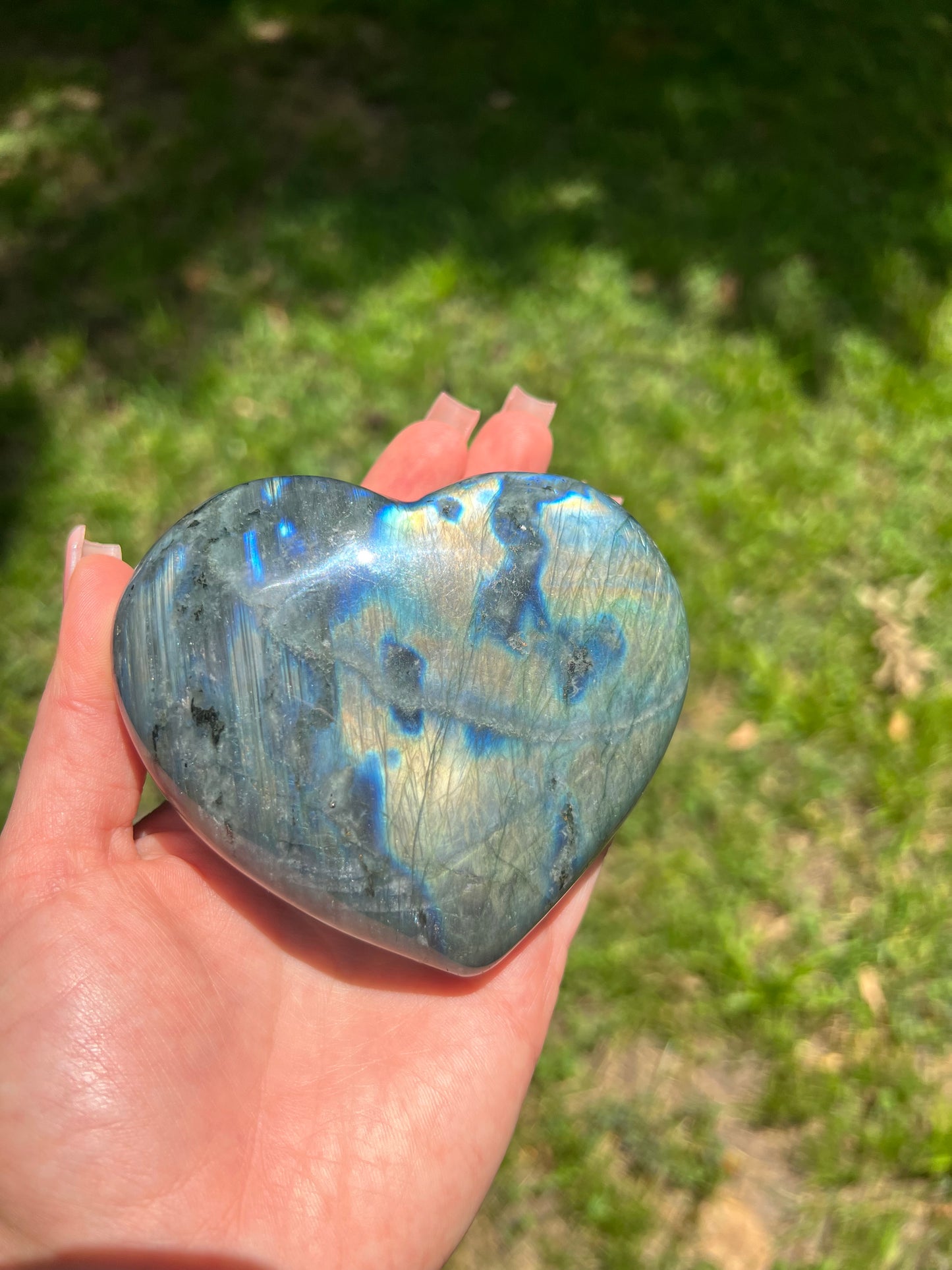 Labradorite Heart