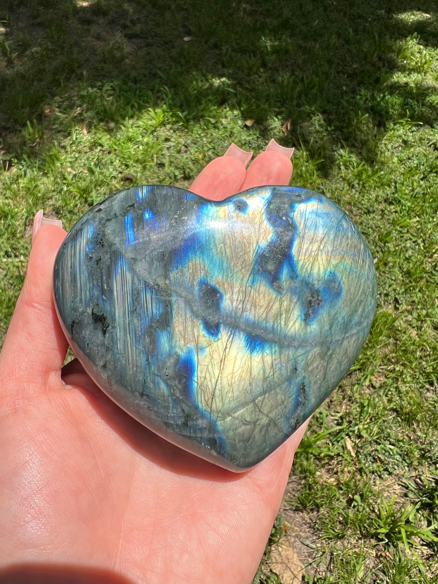 Labradorite Heart