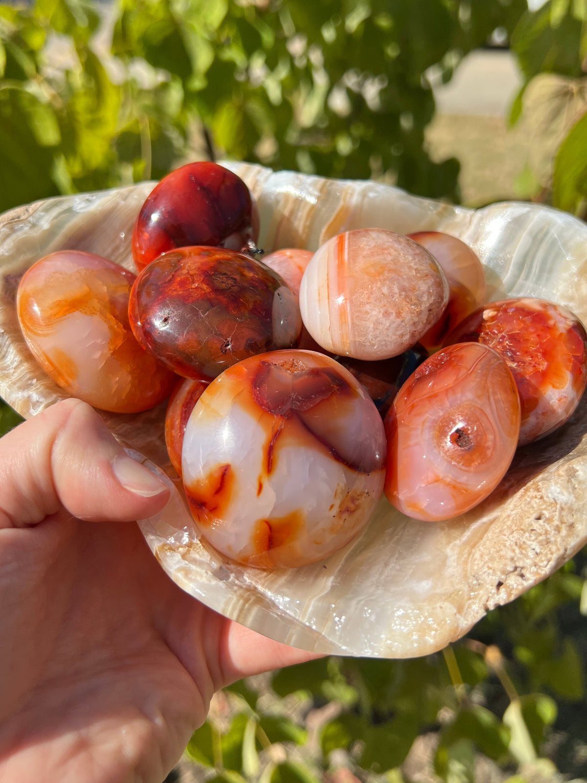 Carnelian Palm Stones