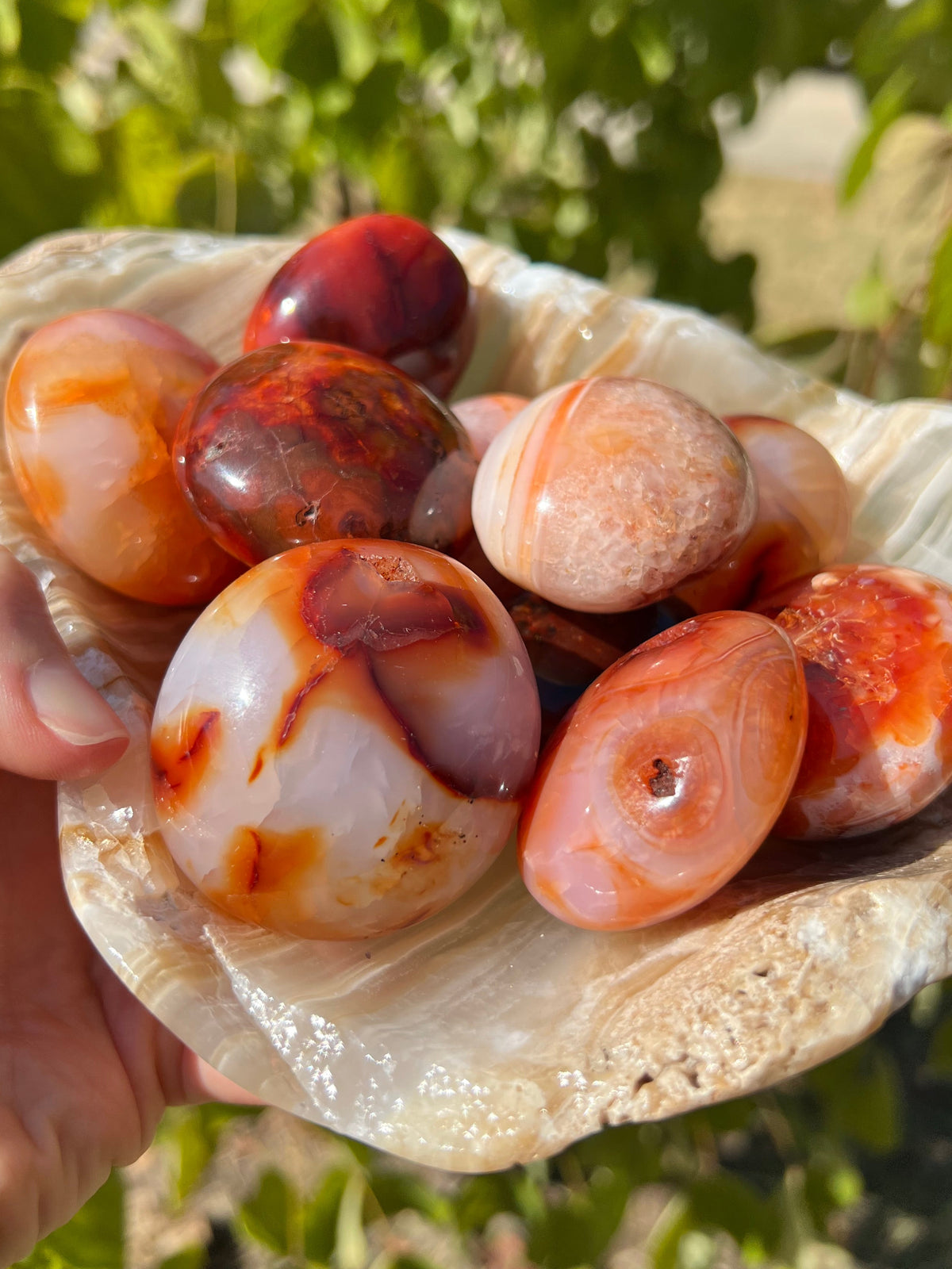 Carnelian Palm Stones