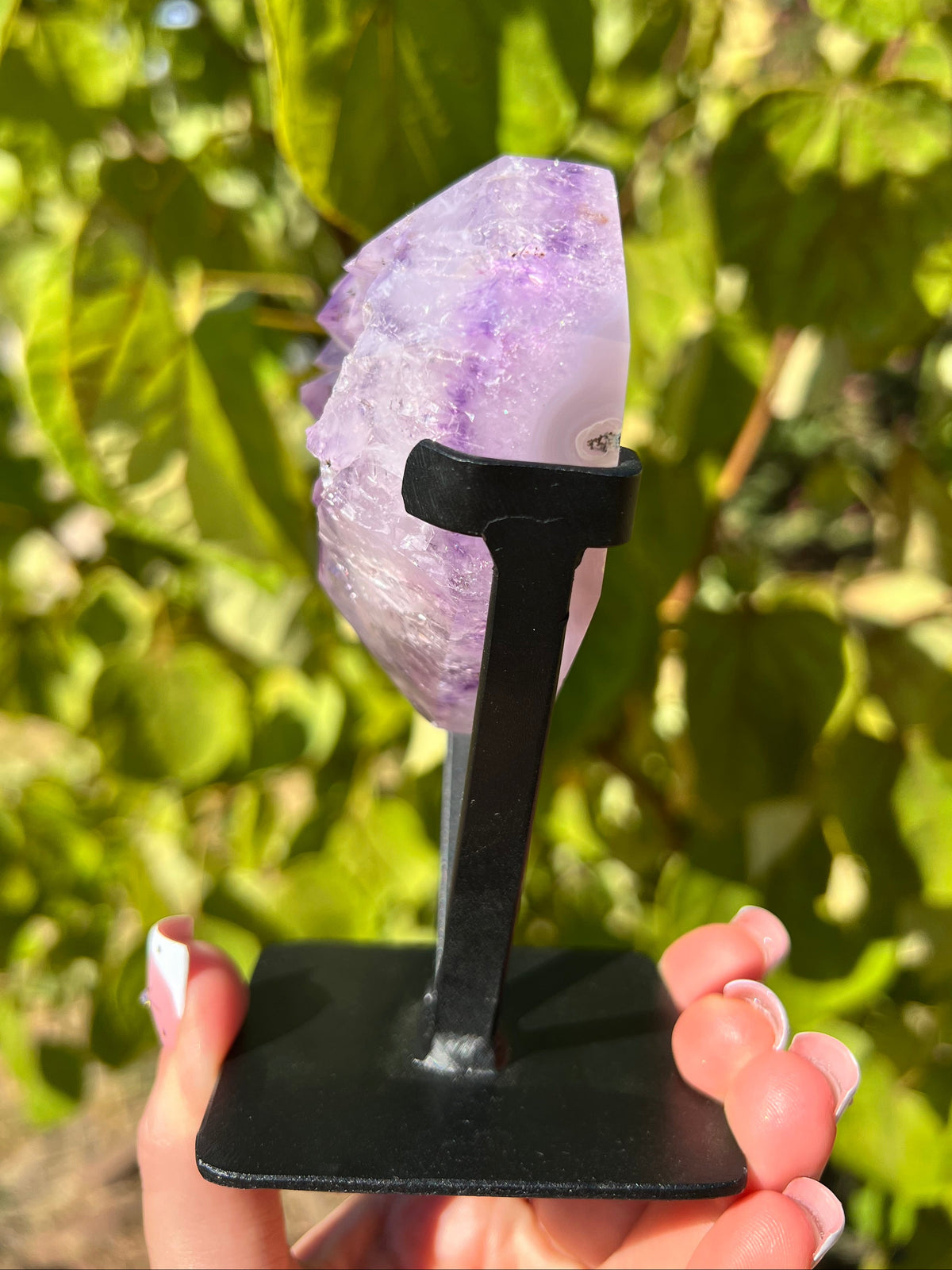 Faceted Amethyst Heart on Stand