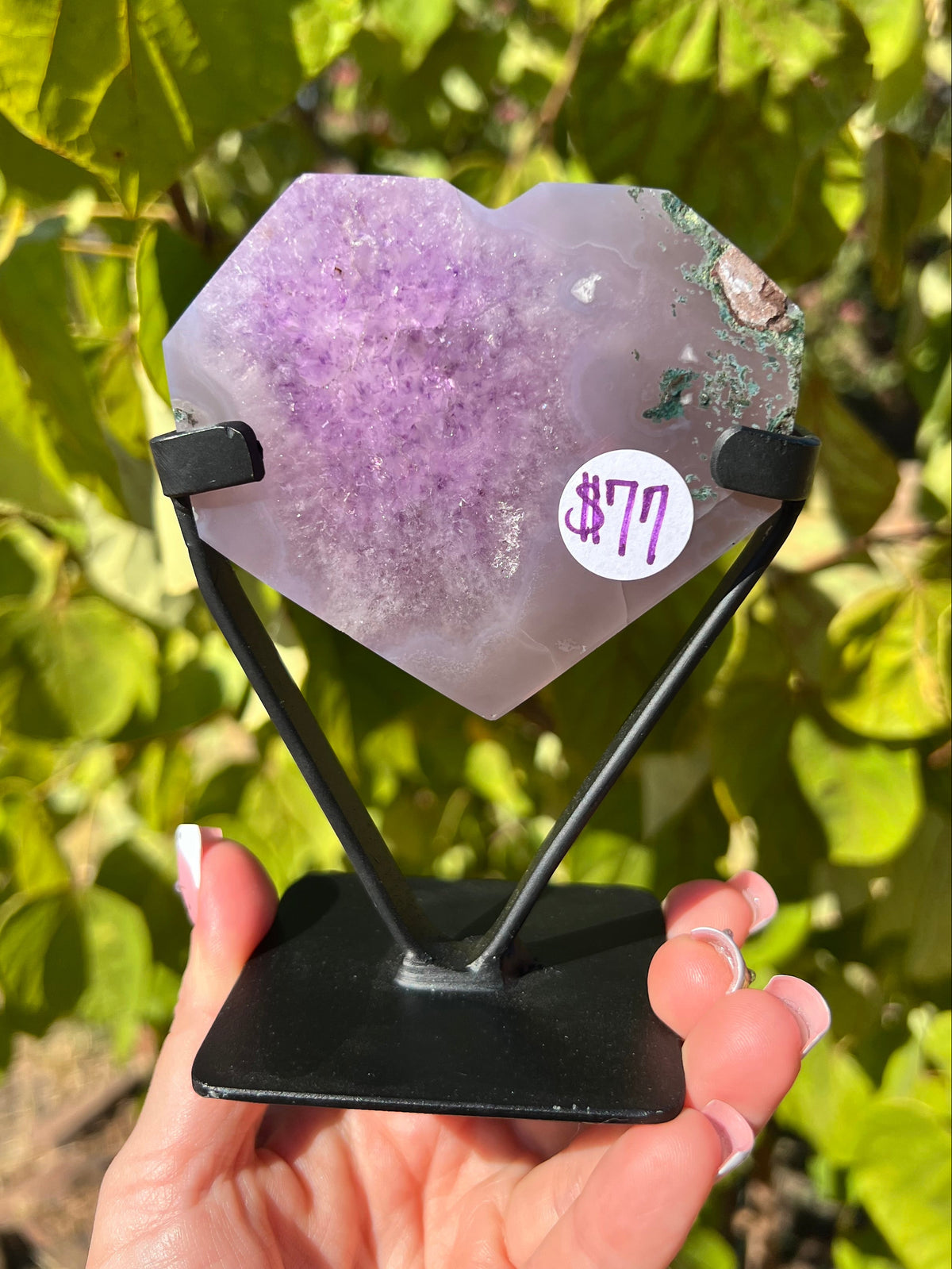 Faceted Amethyst Heart on Stand