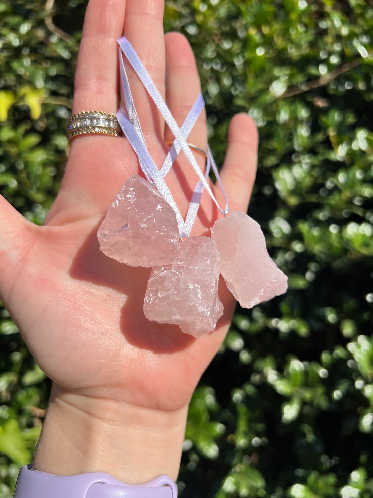 Rose Quartz Crystal Ornaments