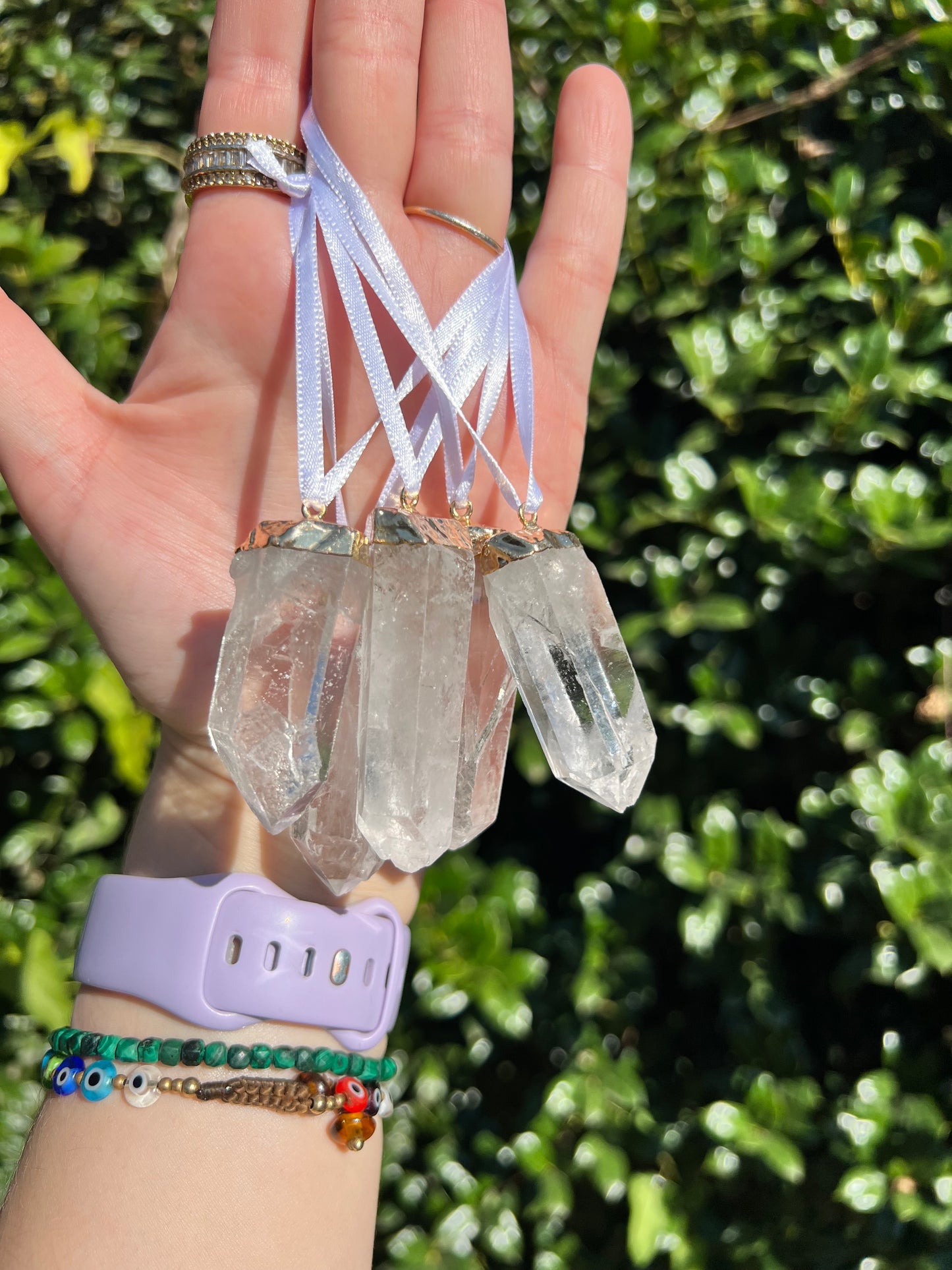 Clear Quartz Crystal Ornaments