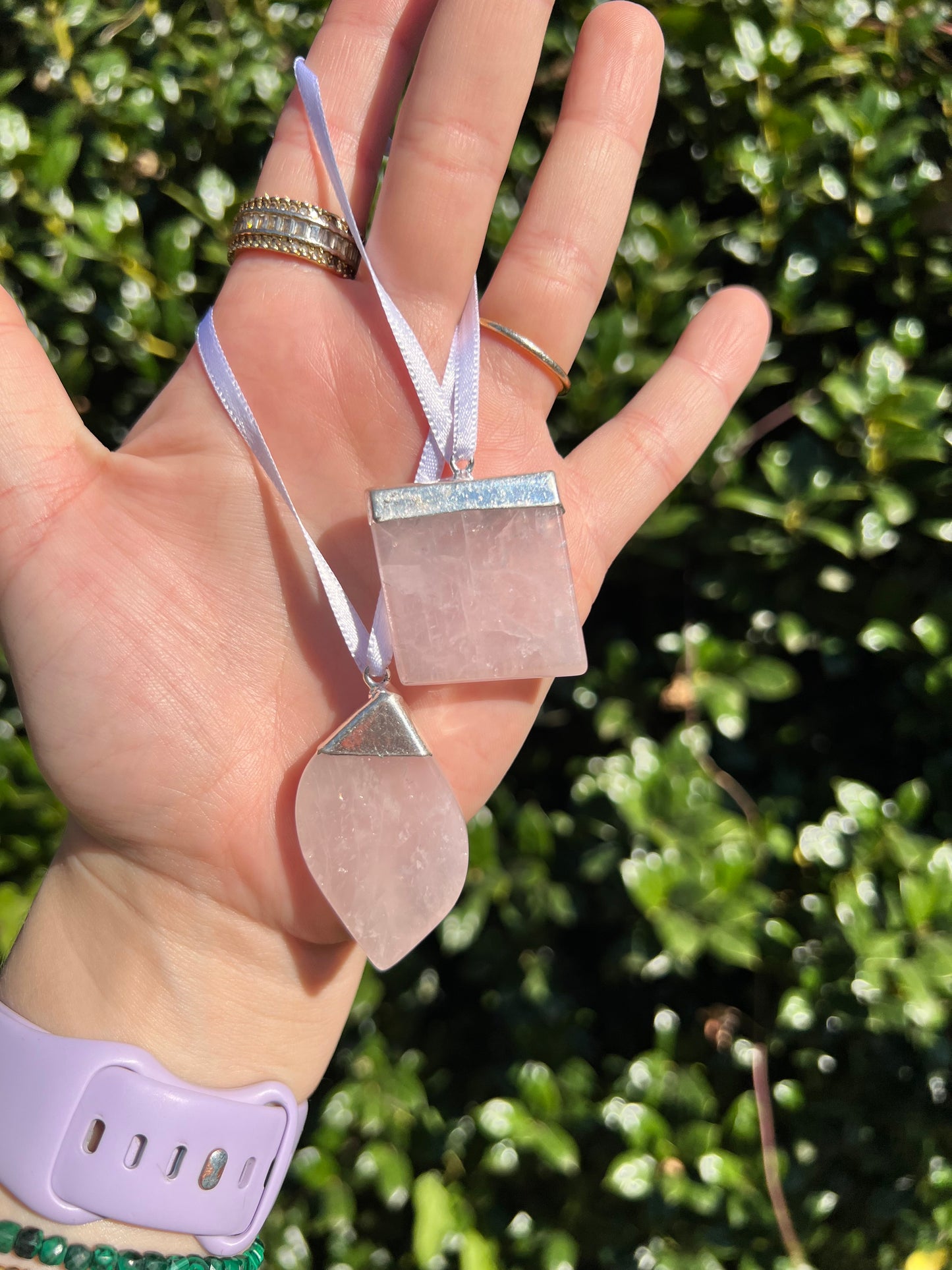 Rose Quartz Crystal Ornaments