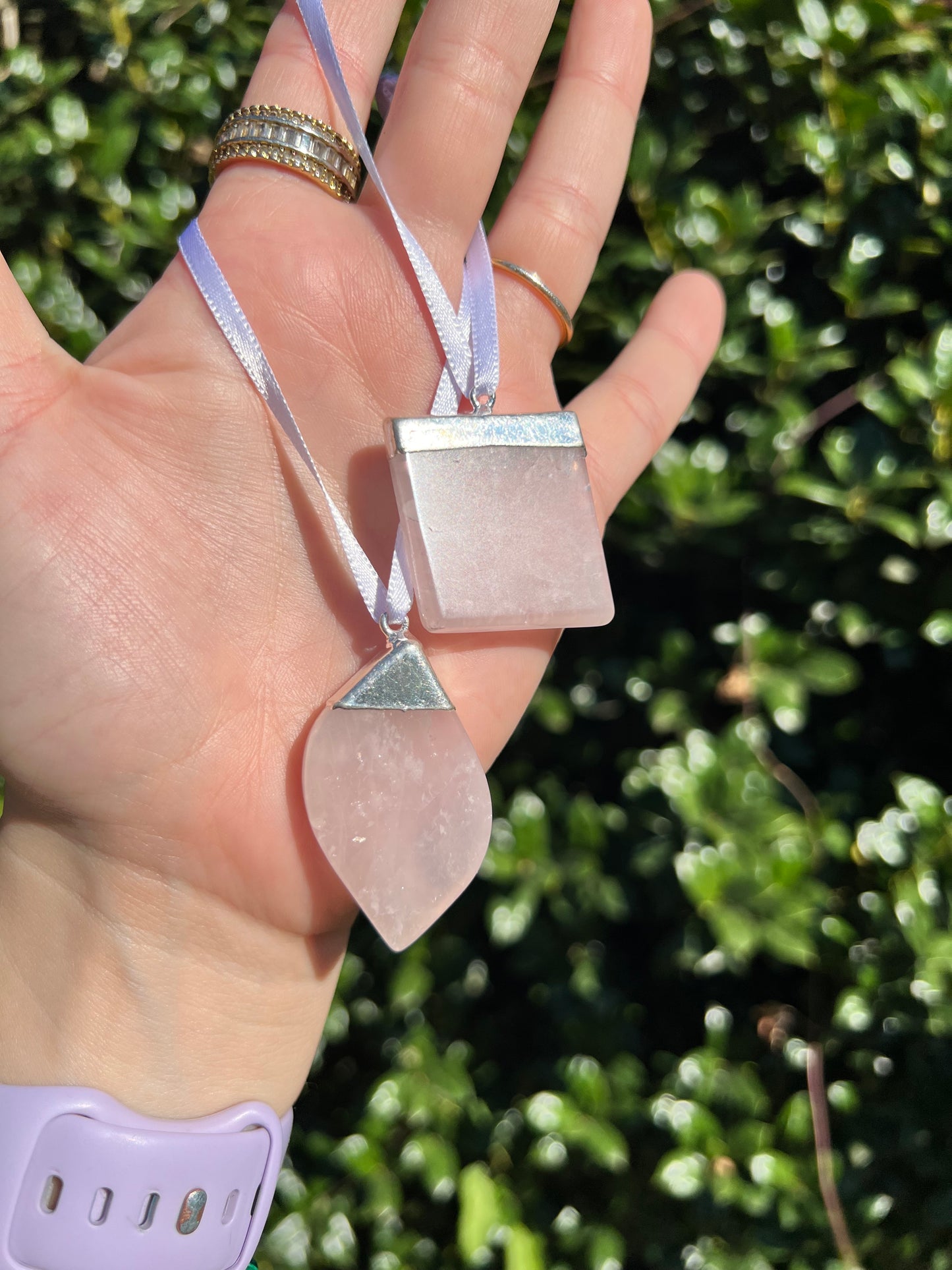 Rose Quartz Crystal Ornaments