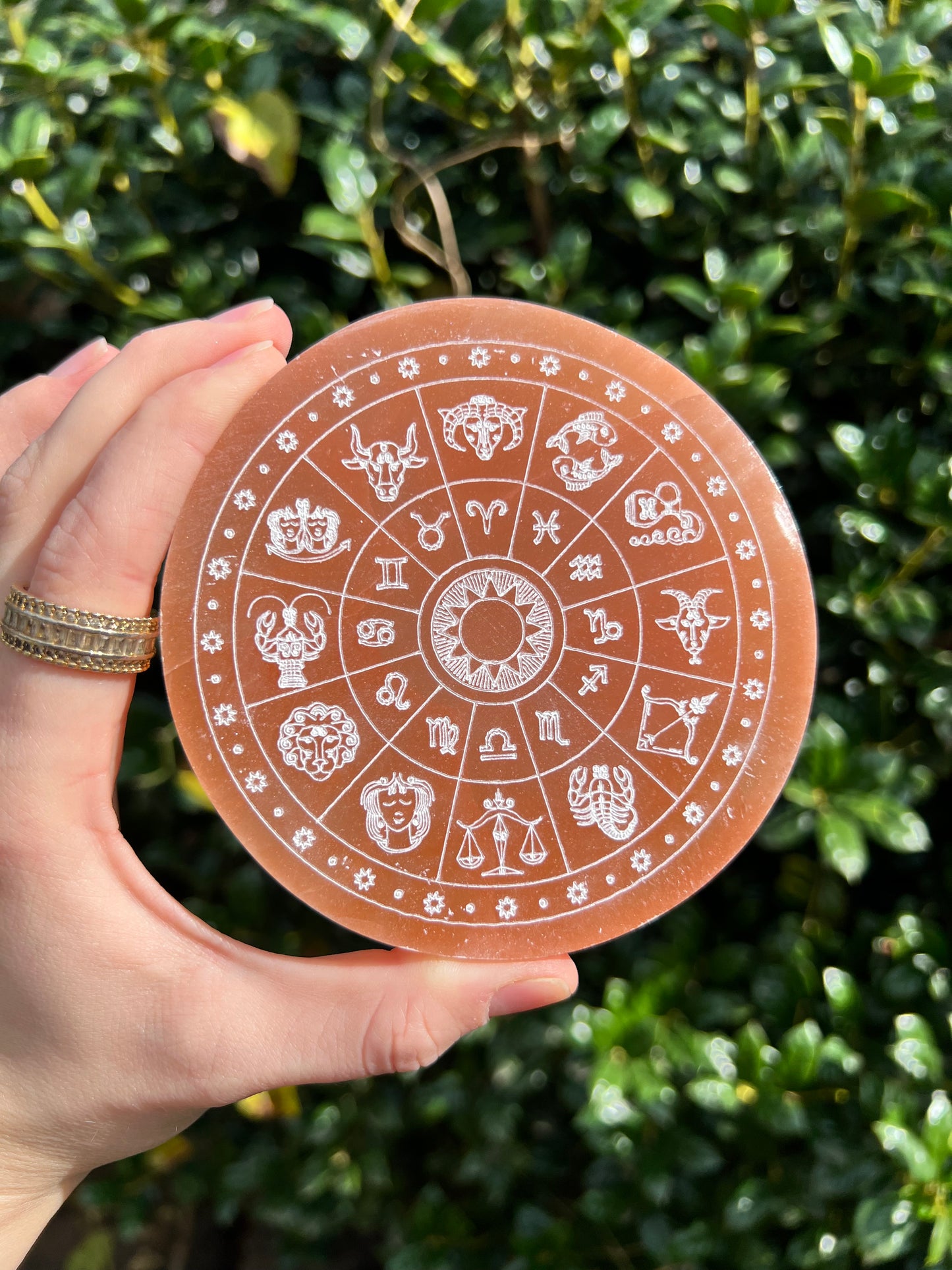 Selenite Zodiac Wheel Charging Plates