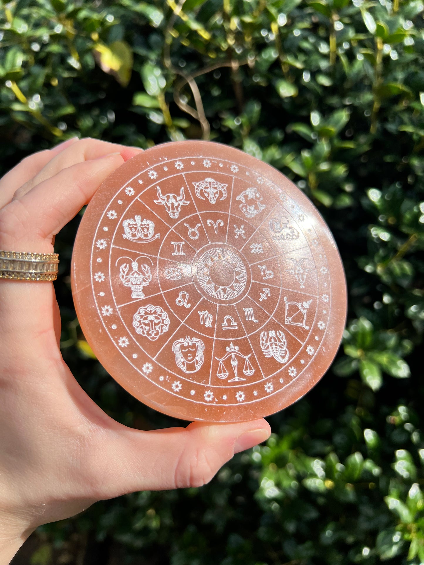 Selenite Zodiac Wheel Charging Plates