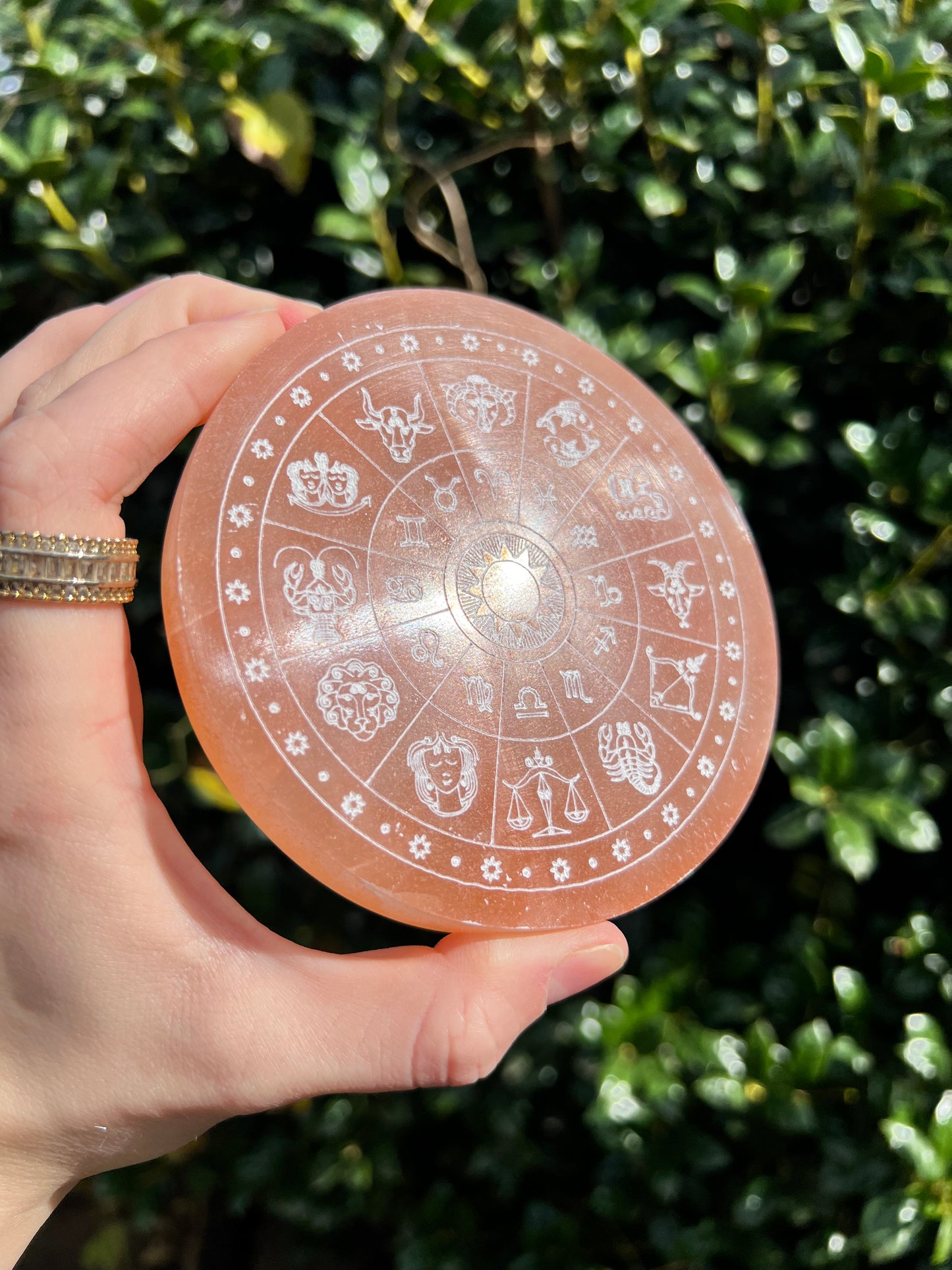 Selenite Zodiac Wheel Charging Plates