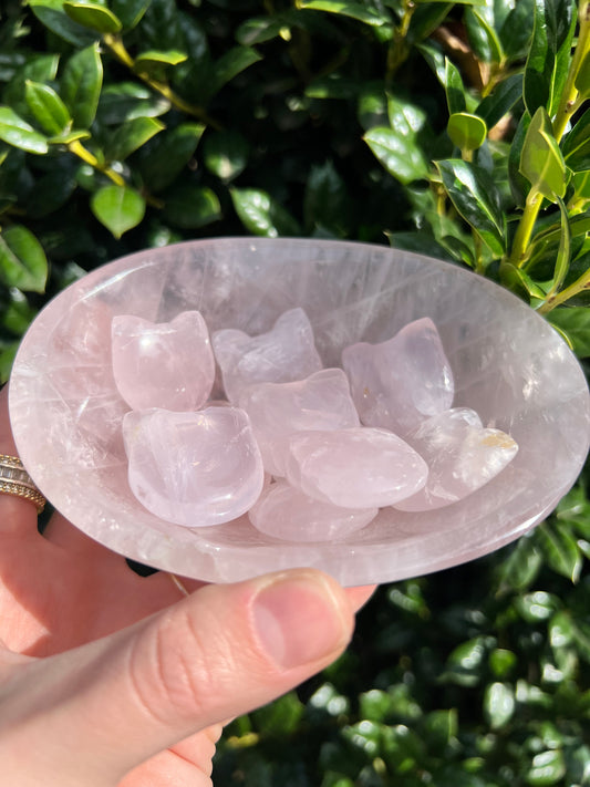 Rose Quartz Cat Heads