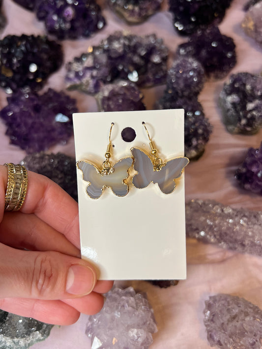 Agate Butterfly Earrings