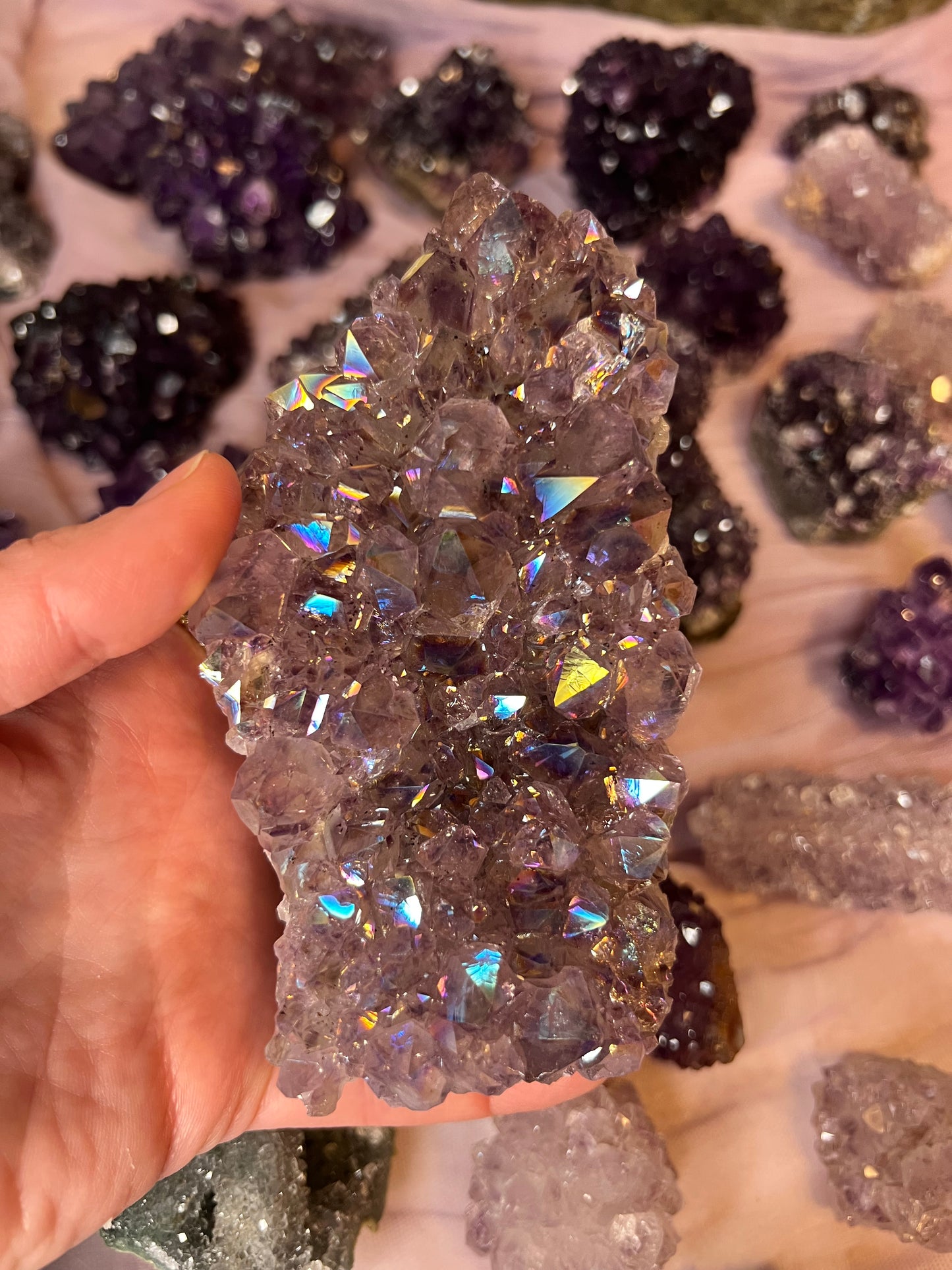 天使光环紫水晶自由形态