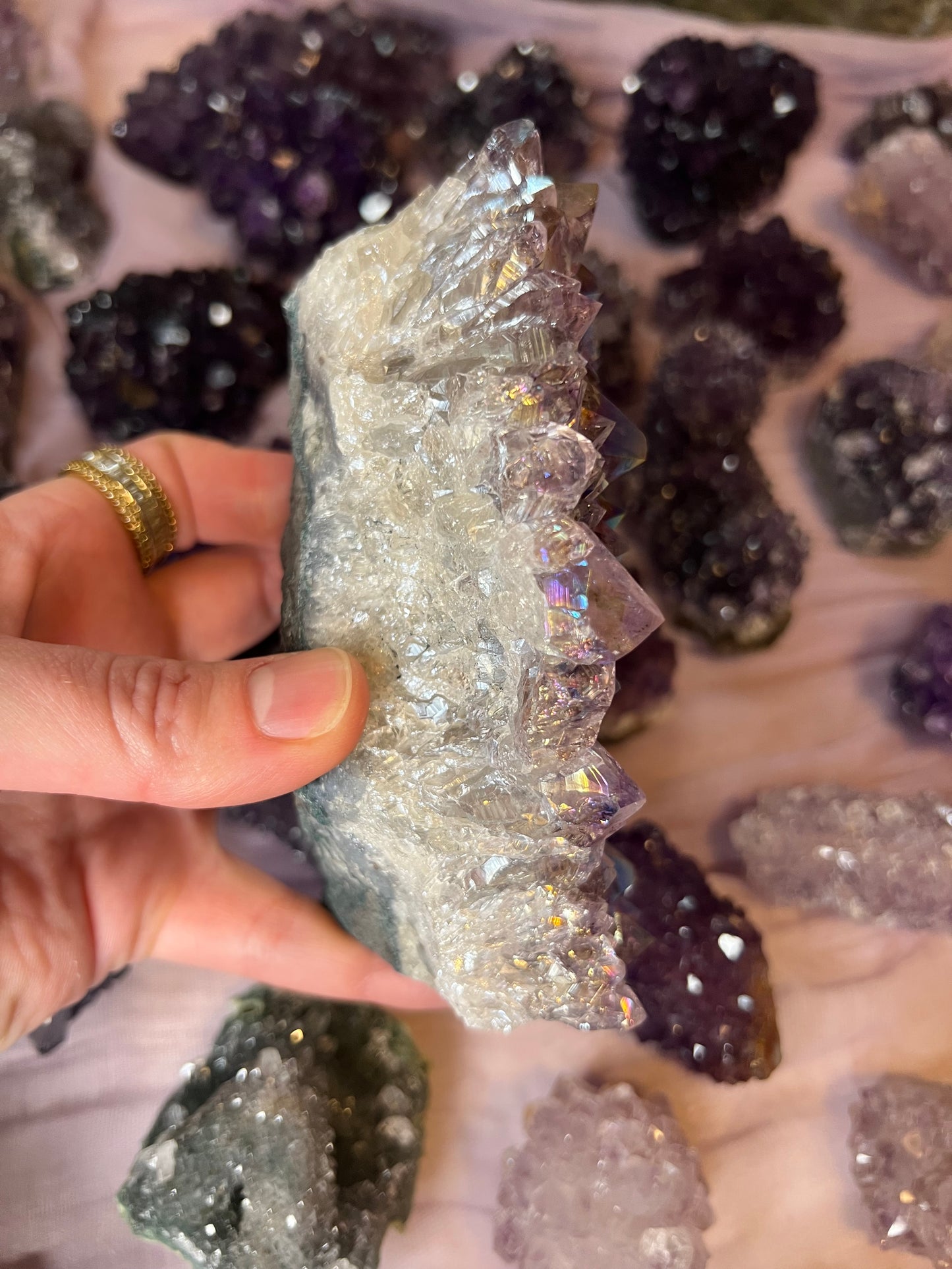 天使光环紫水晶自由形态