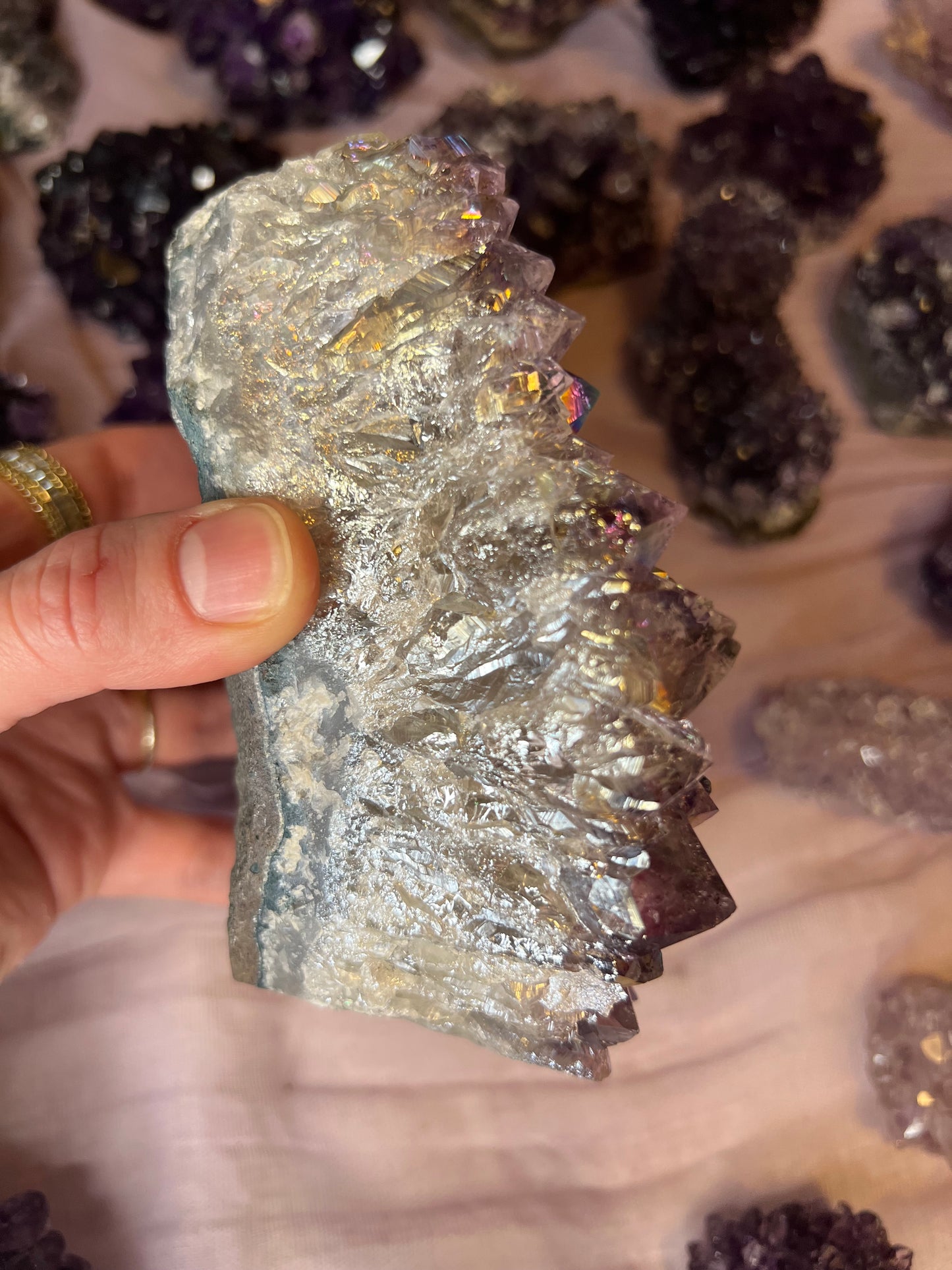 天使光环紫水晶自由形态