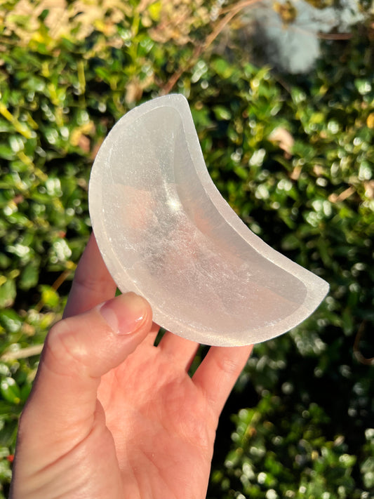 Selenite Crescent Moon Bowls