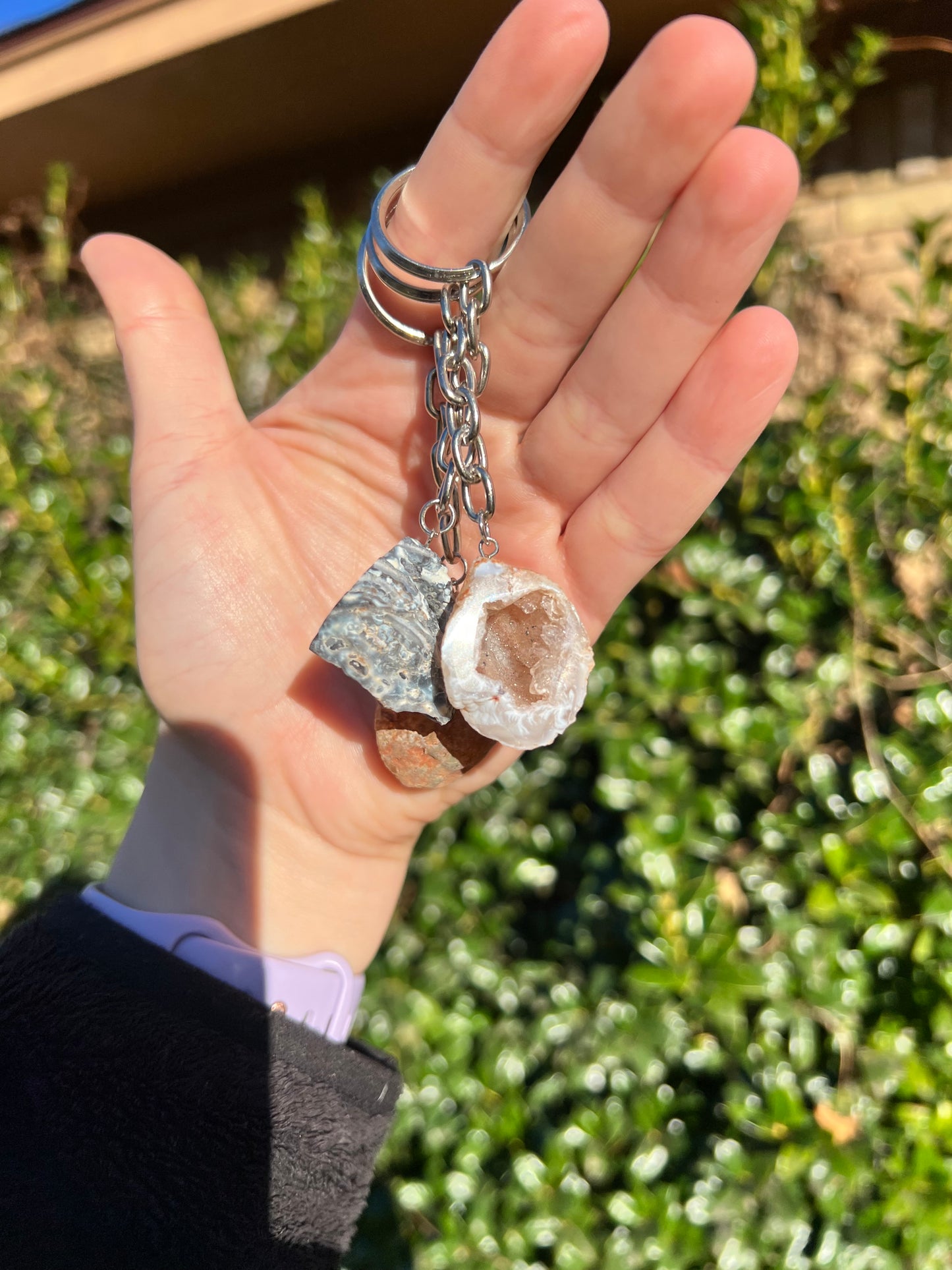 Agate Geode Keychains