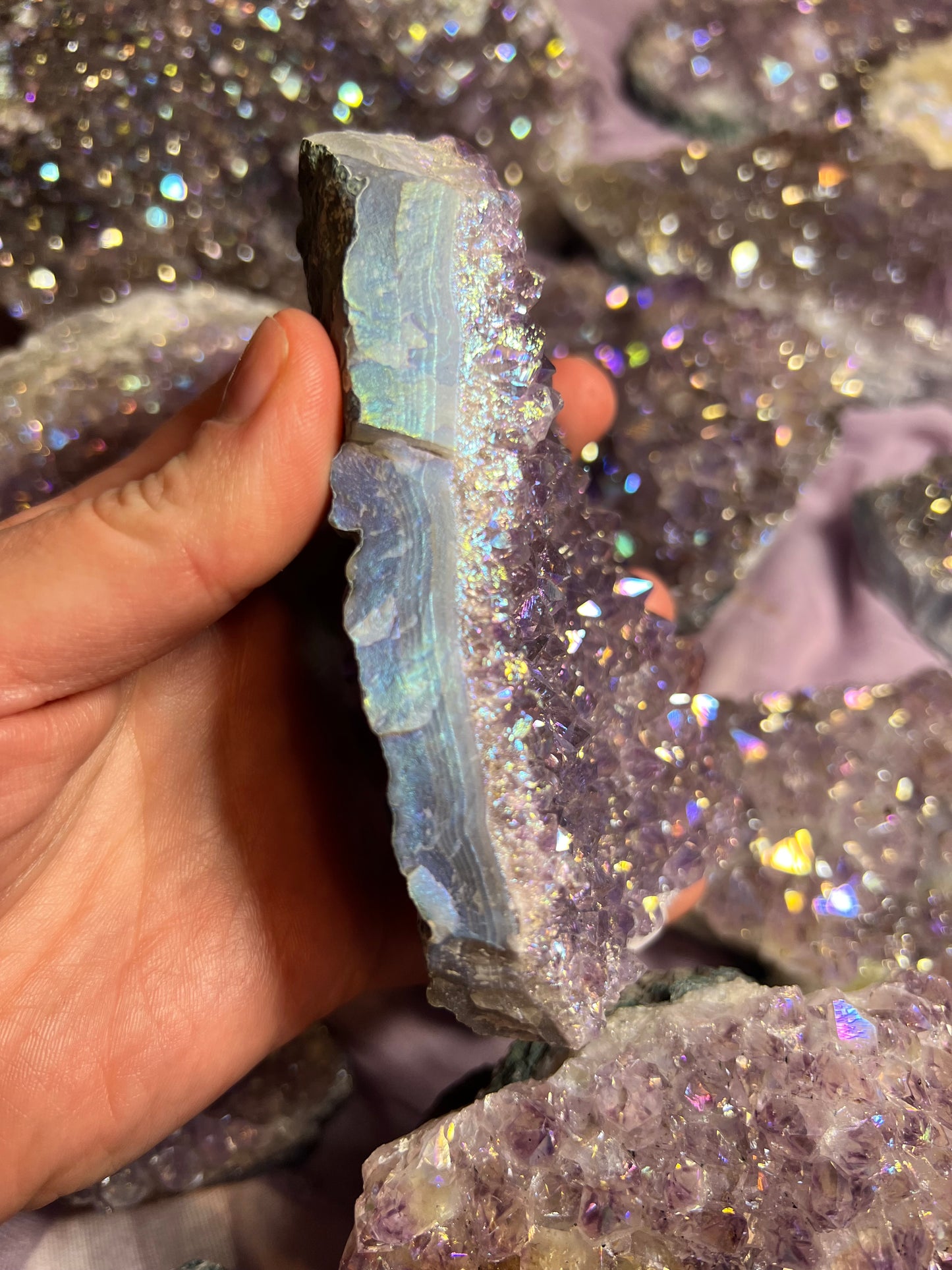 天使光环紫水晶自由形态