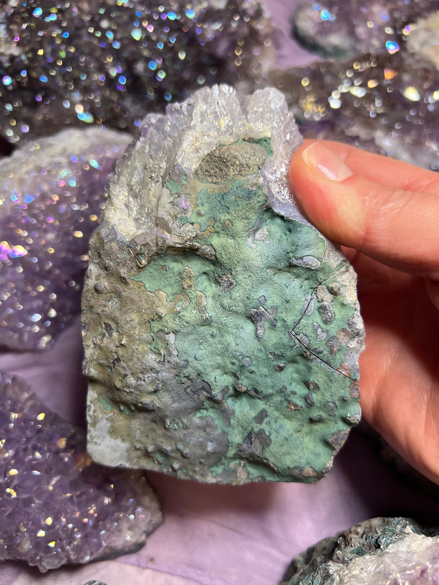 天使光环紫水晶自由形态