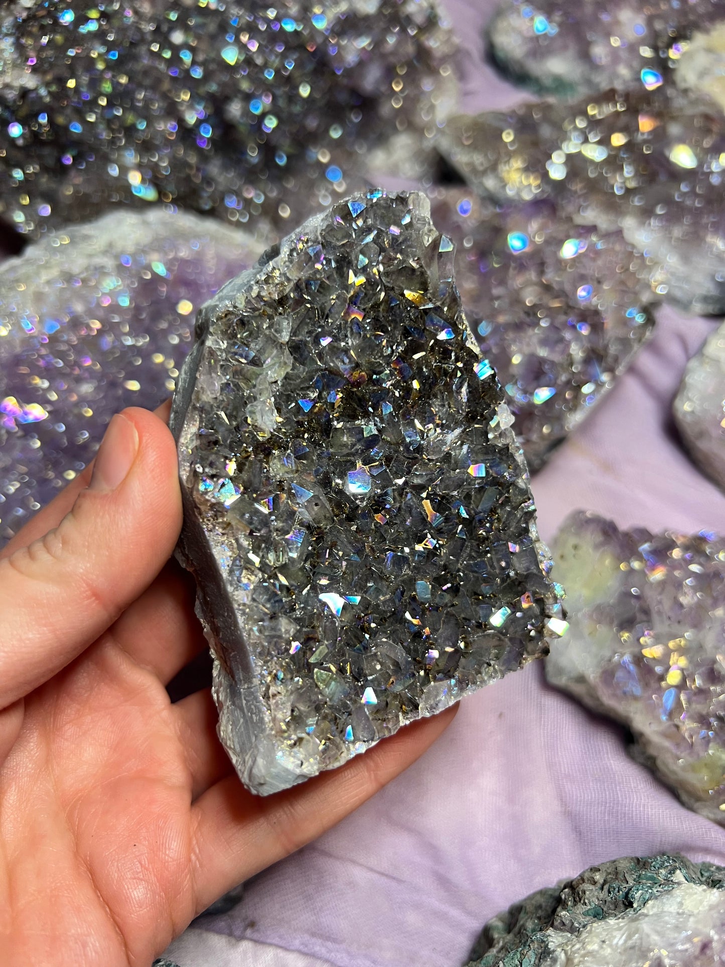 天使光环紫水晶自由形态