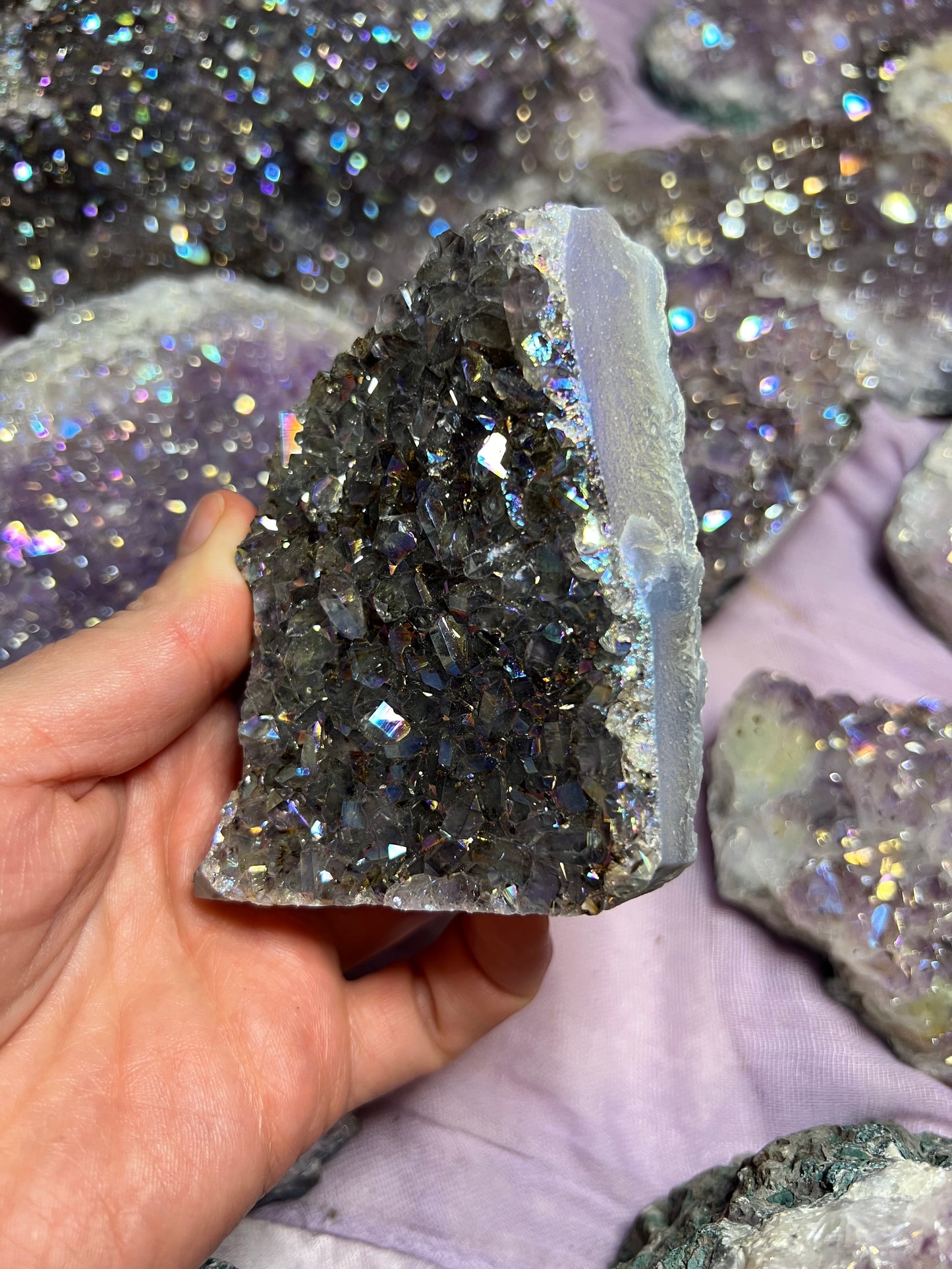 天使光环紫水晶自由形态