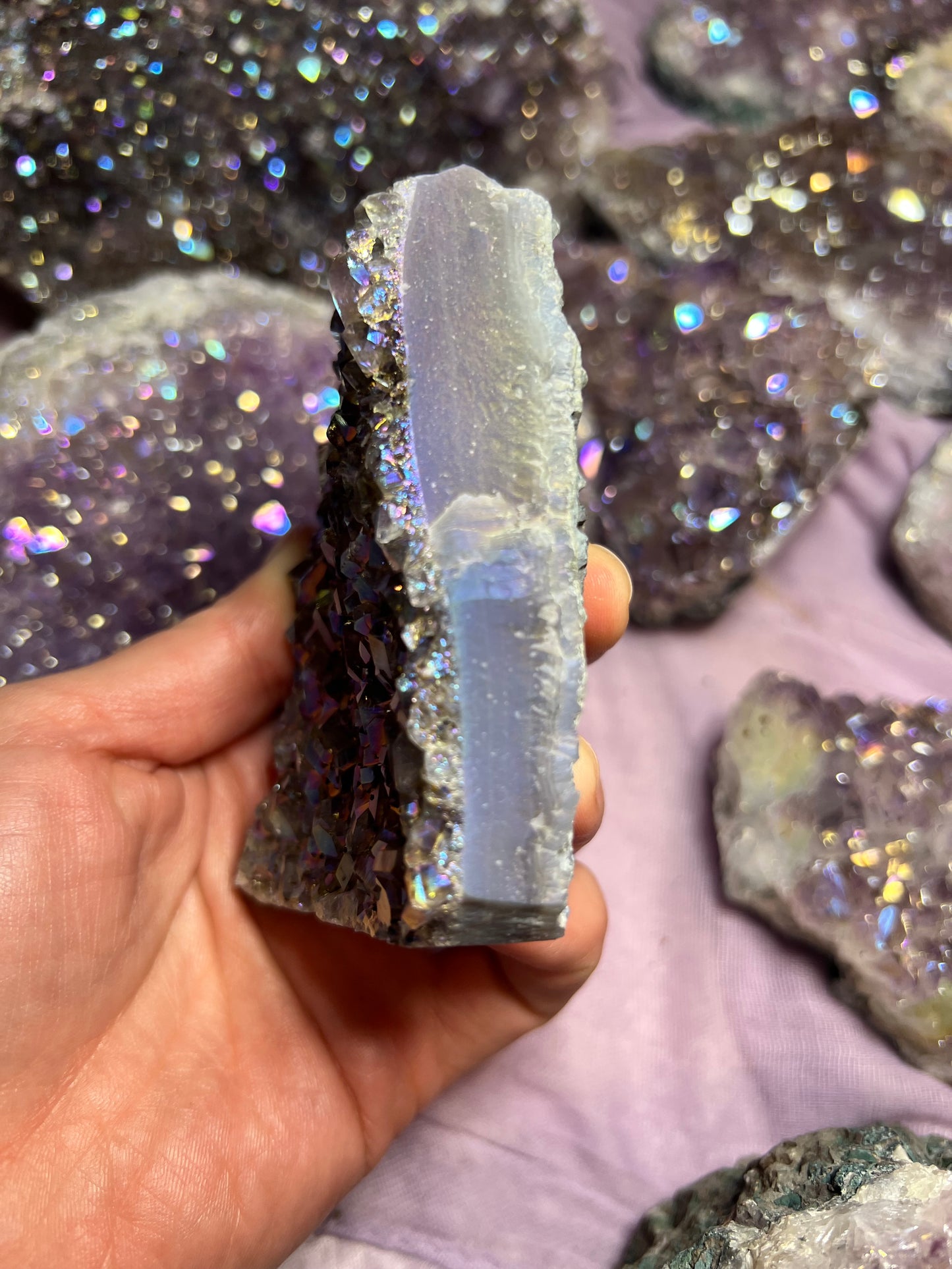 天使光环紫水晶自由形态