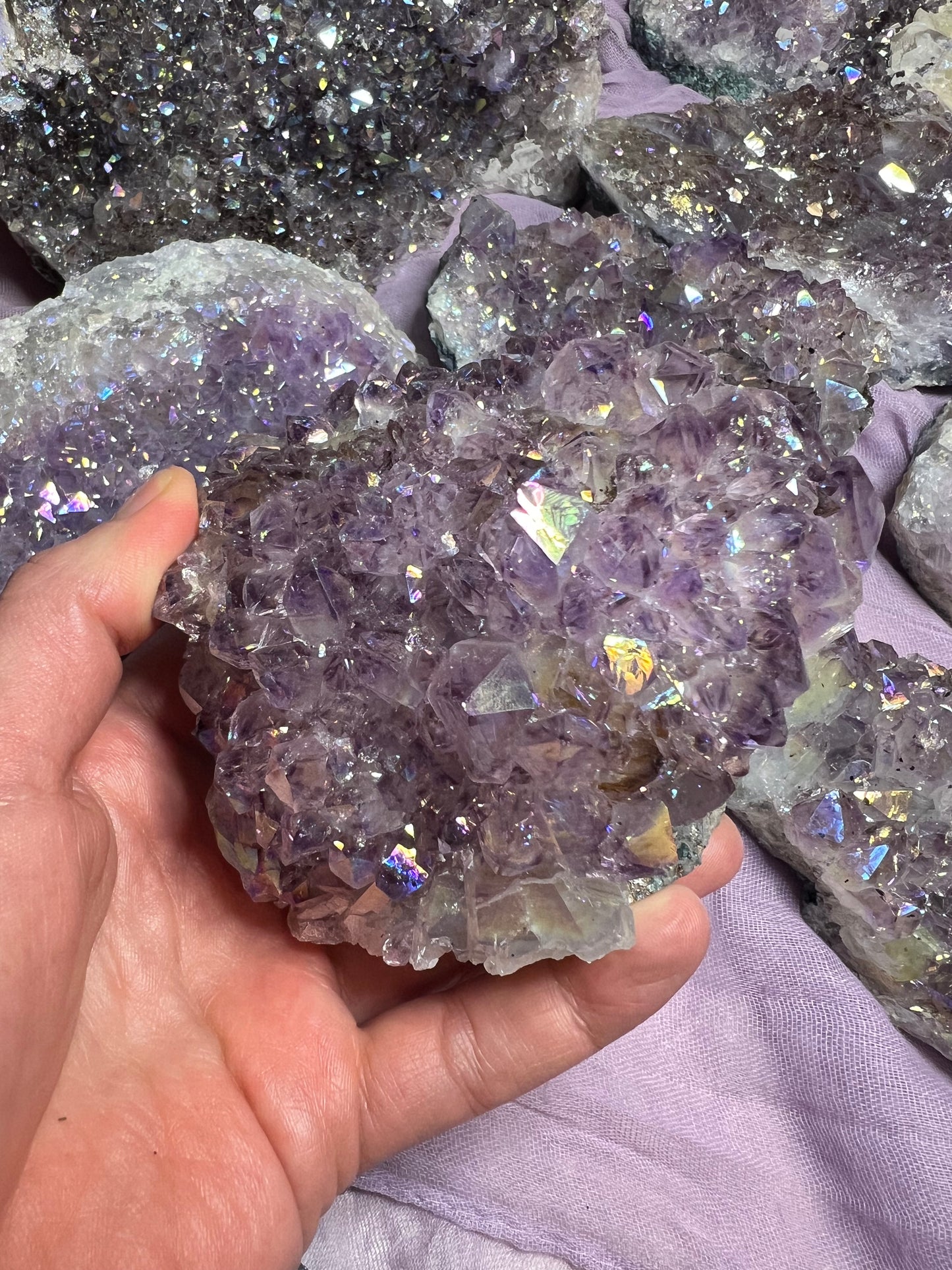 天使光环紫水晶自由形态