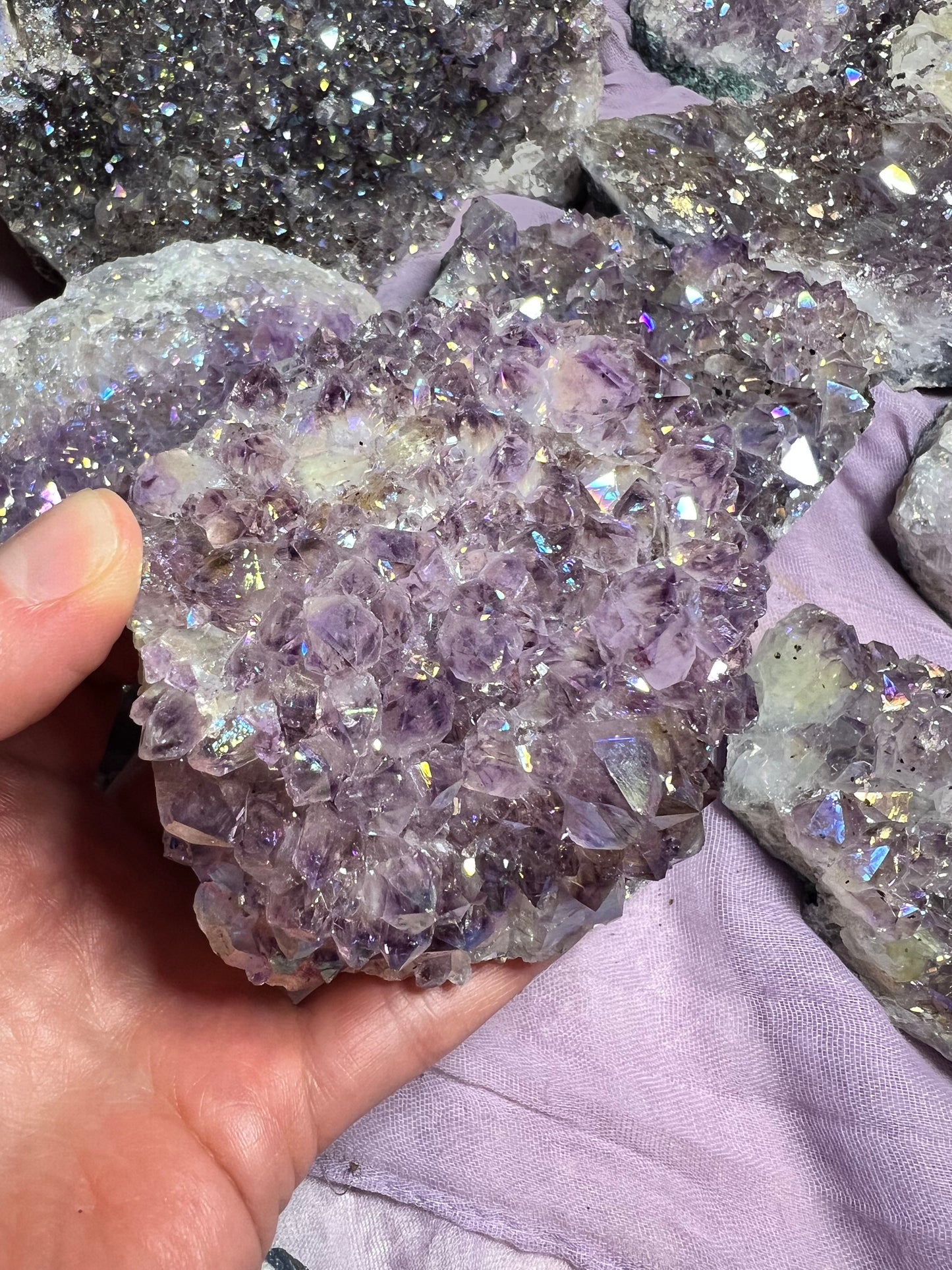 天使光环紫水晶自由形态