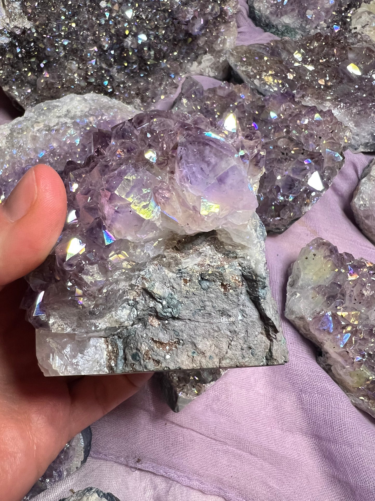 天使光环紫水晶自由形态