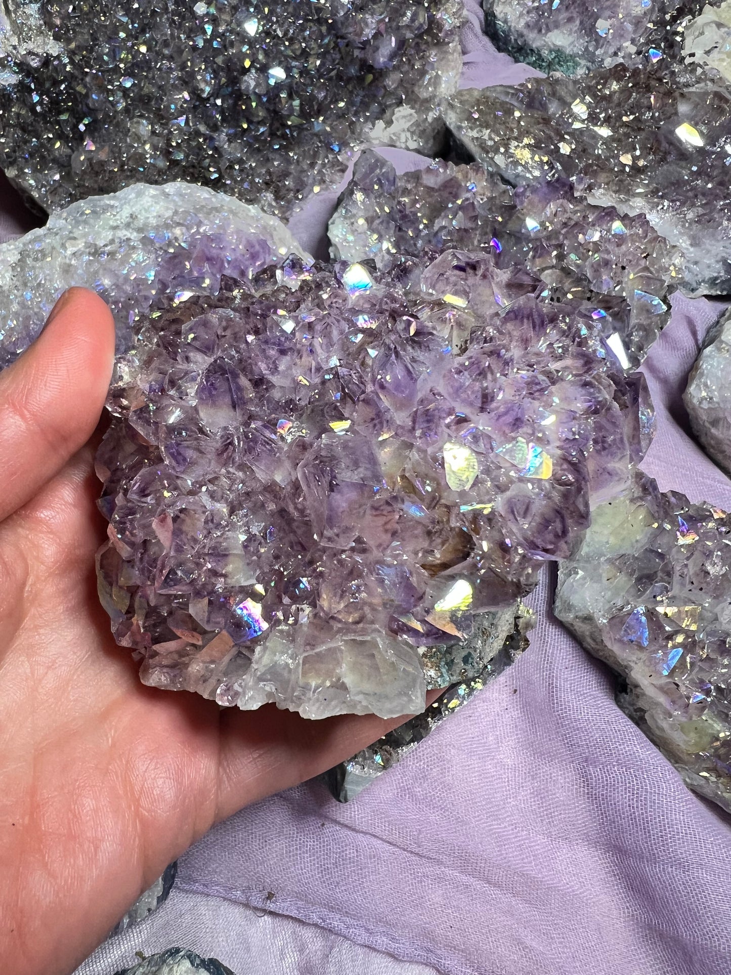 天使光环紫水晶自由形态