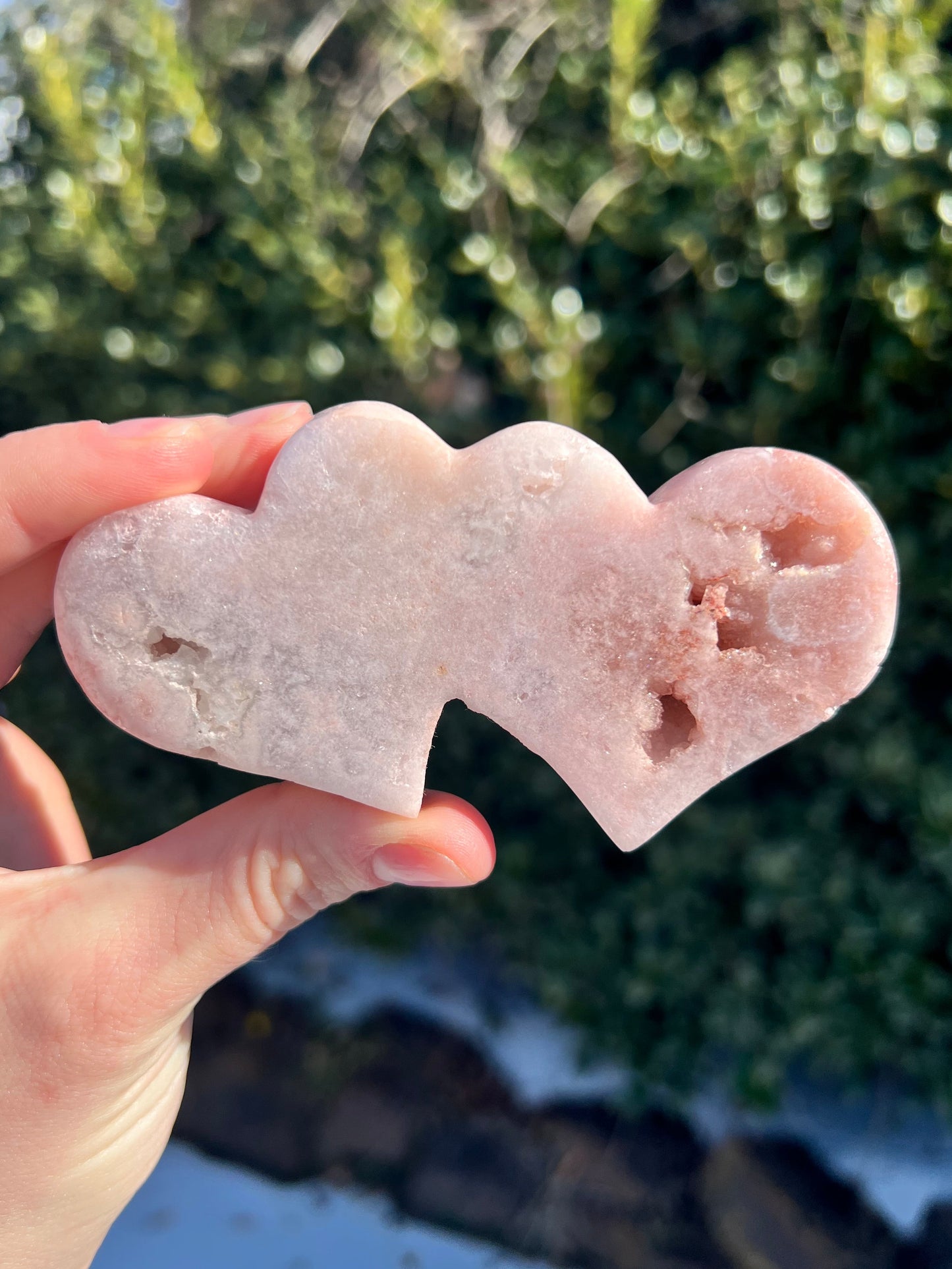 Pink Amethyst Double Hearts