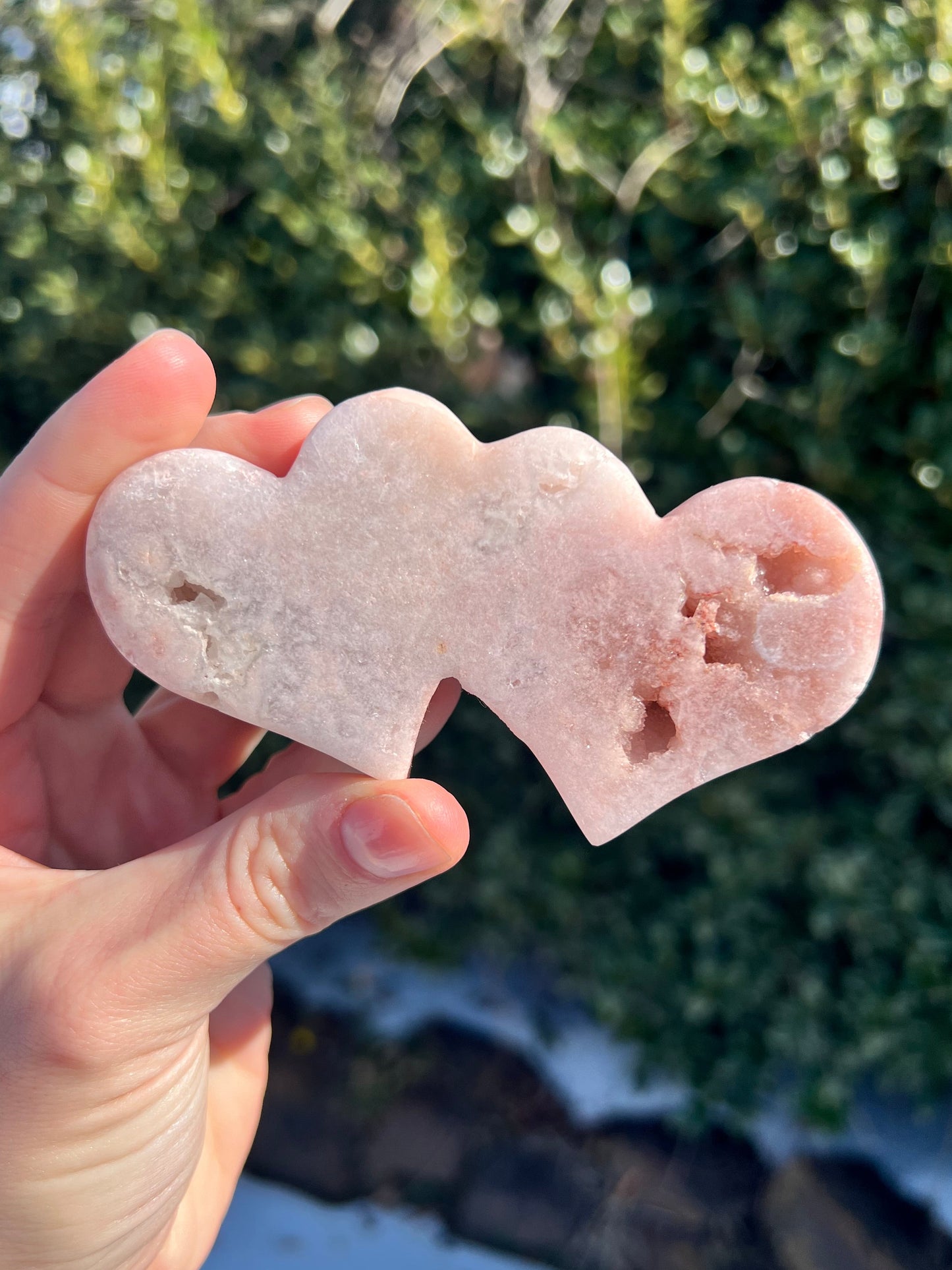 Pink Amethyst Double Hearts