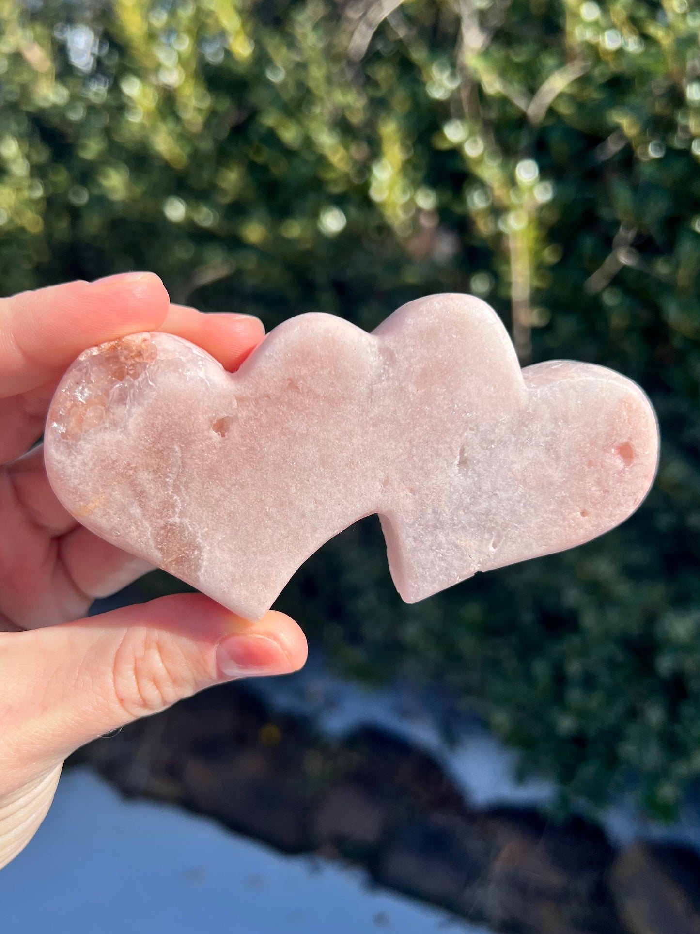 Pink Amethyst Double Hearts