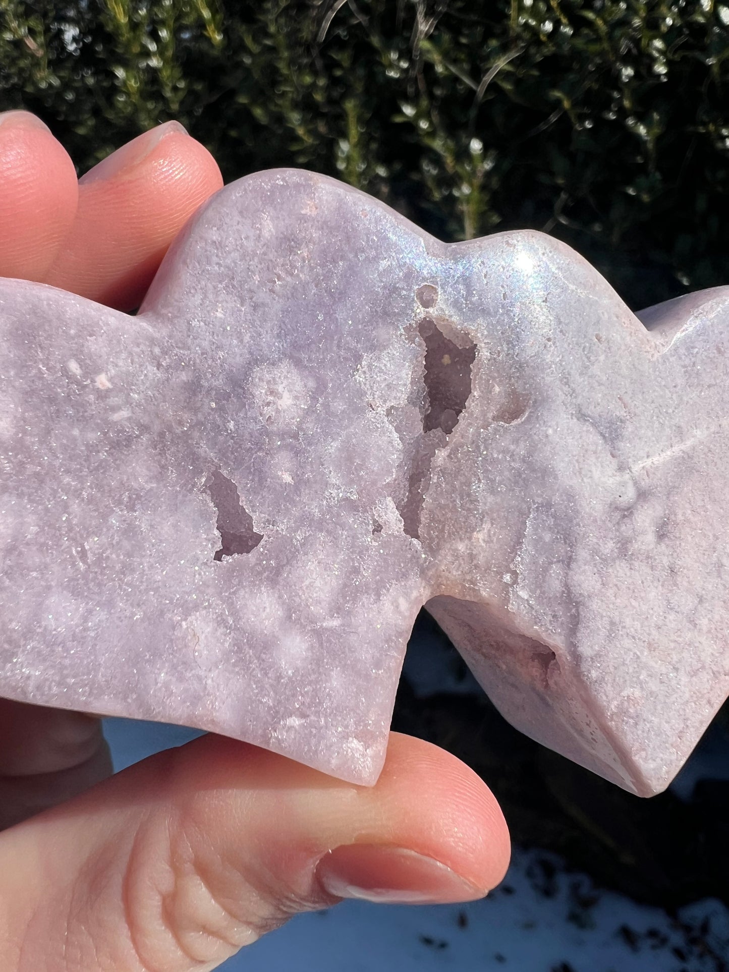 Pink Amethyst Double Hearts