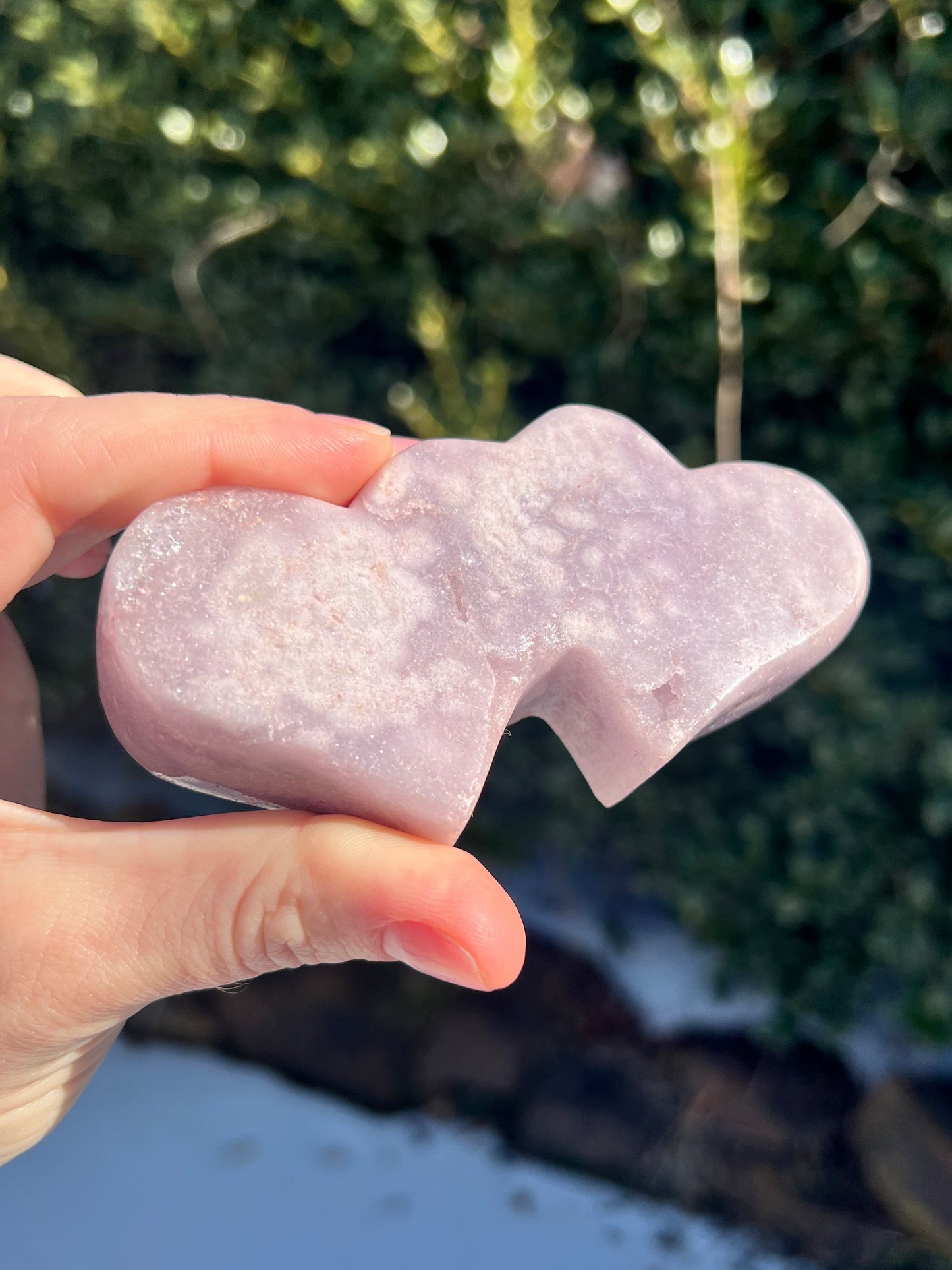 Pink Amethyst Double Hearts