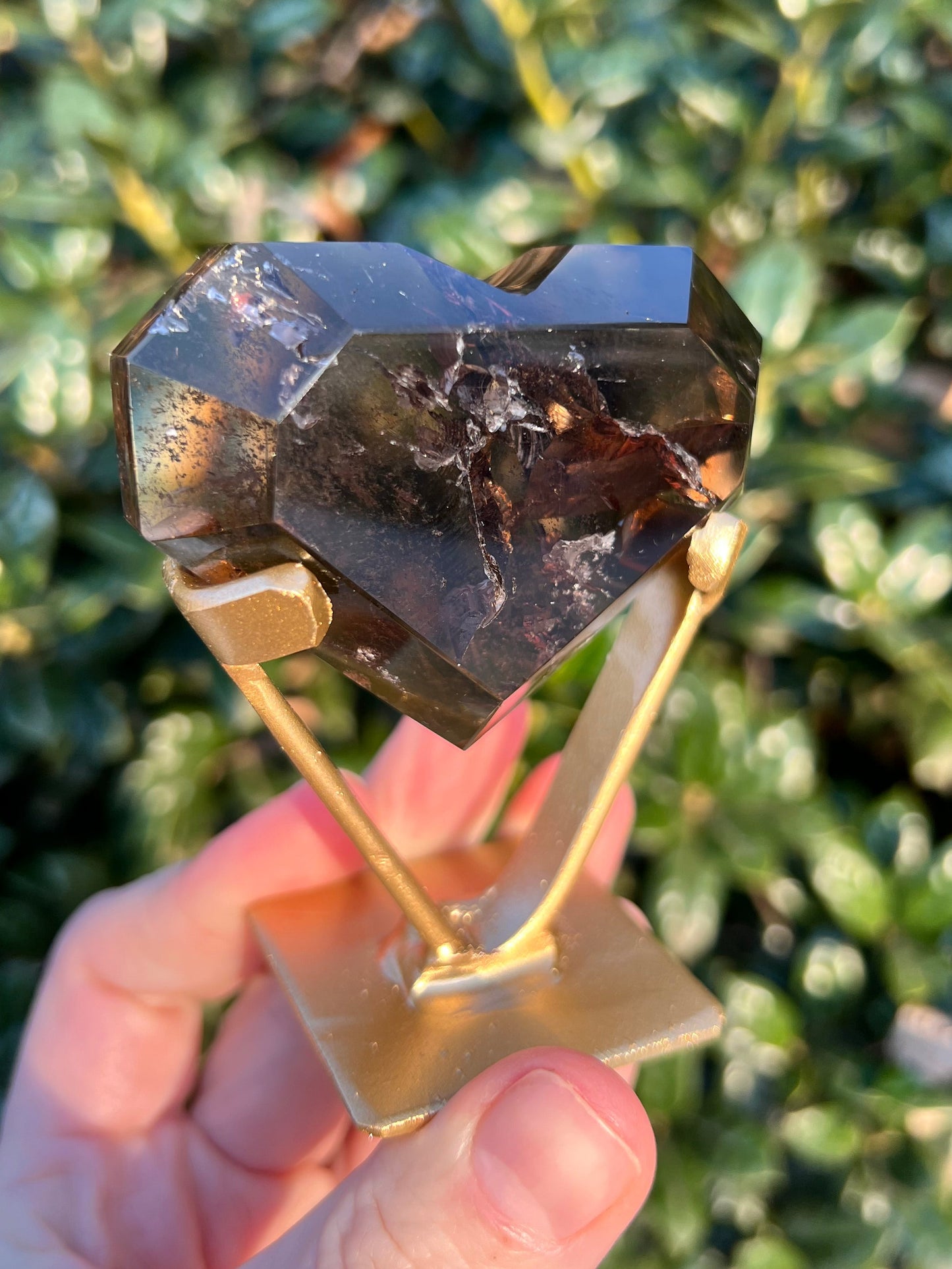 Faceted Quartz Hearts on Stands