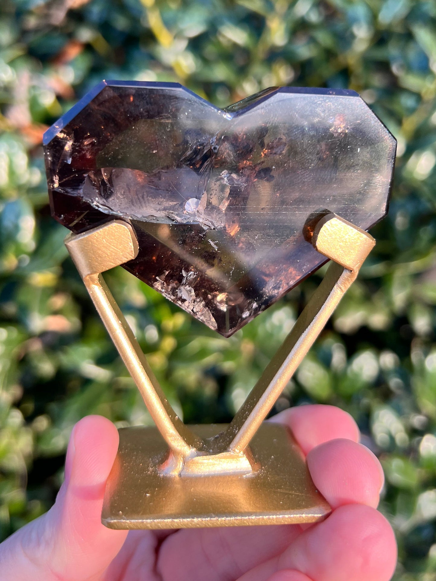 Faceted Quartz Hearts on Stands