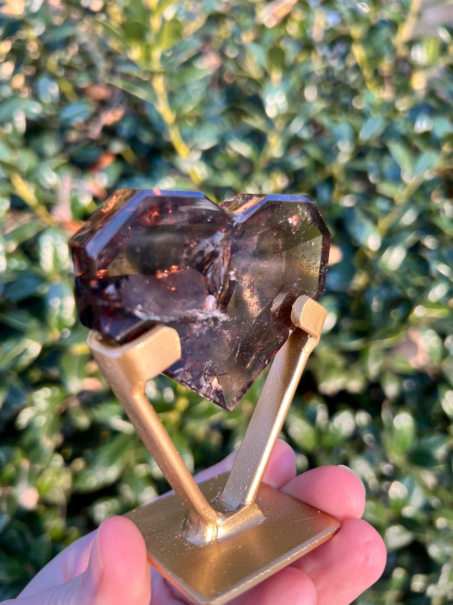 Faceted Quartz Hearts on Stands