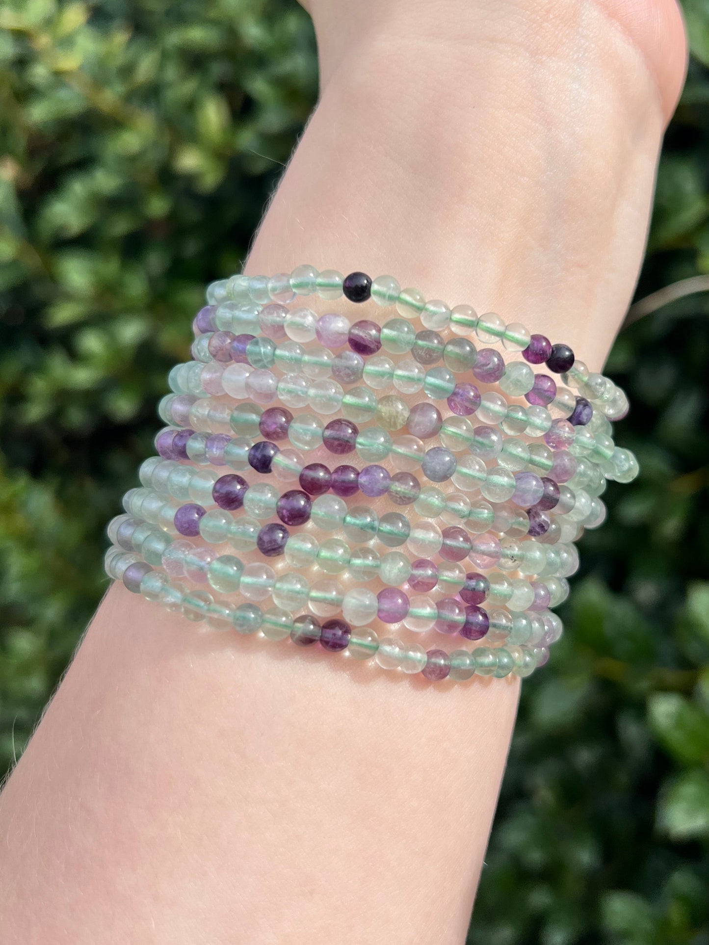 4mm Rainbow Fluorite Beaded Bracelets